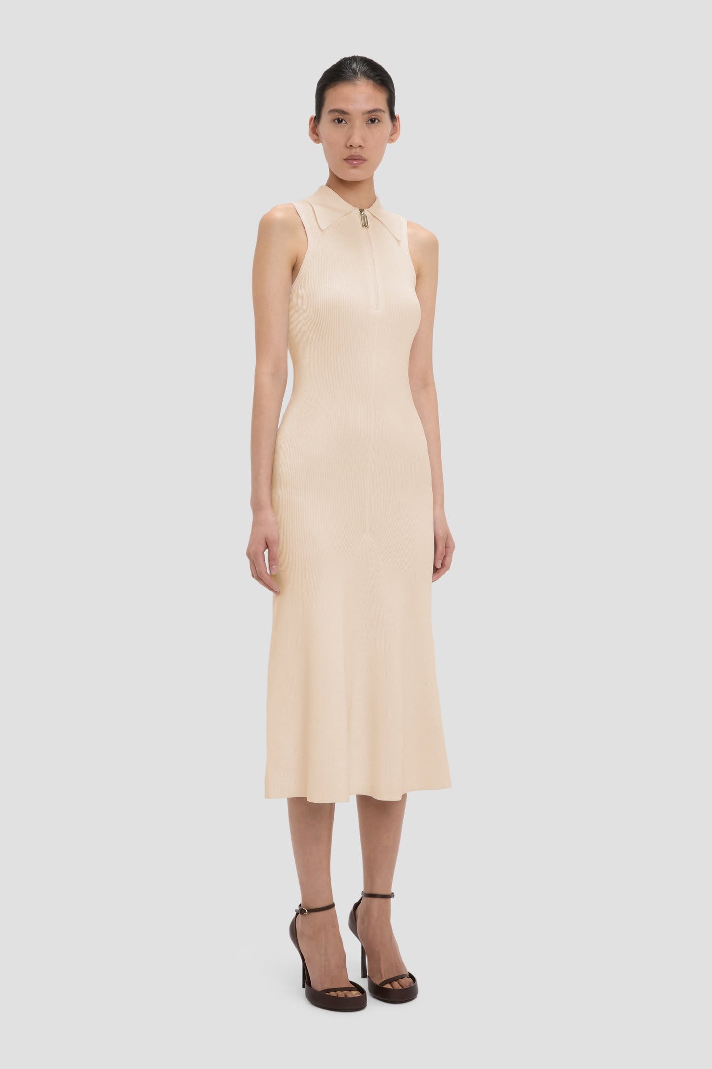 Mira Midi Dress In Sandstone
