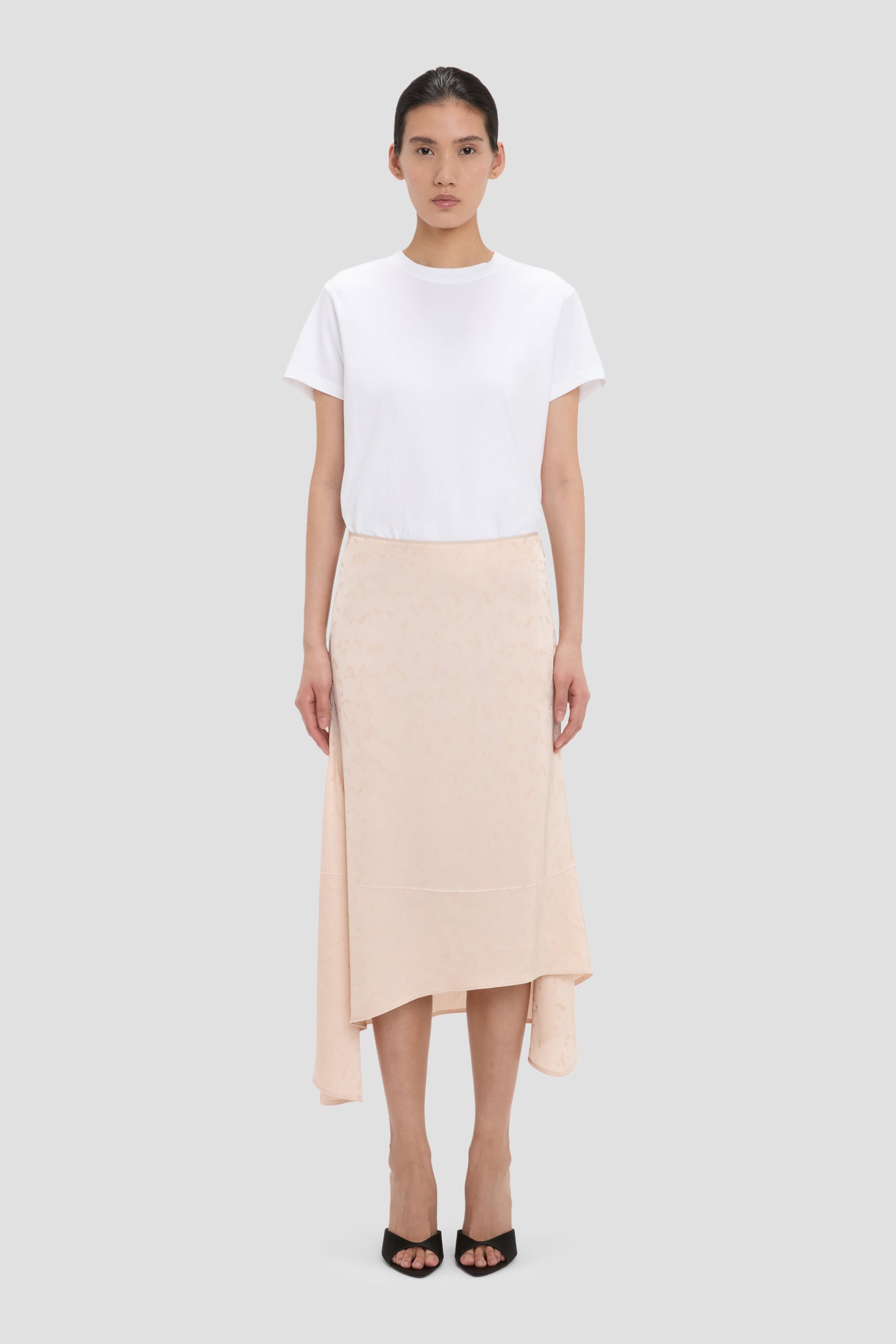 Asymmetric Drape Skirt In Blossom