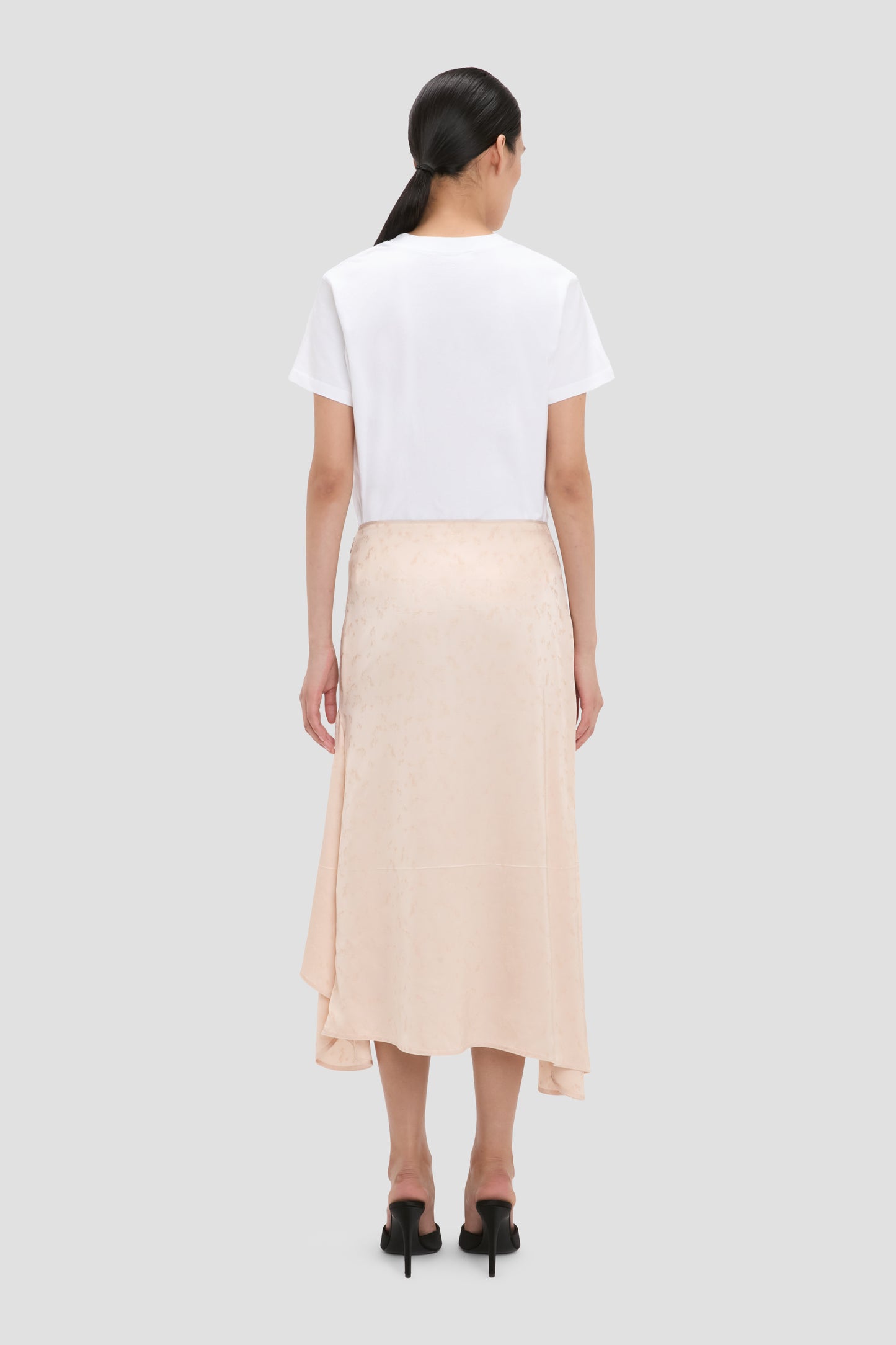 Asymmetric Drape Skirt In Blossom