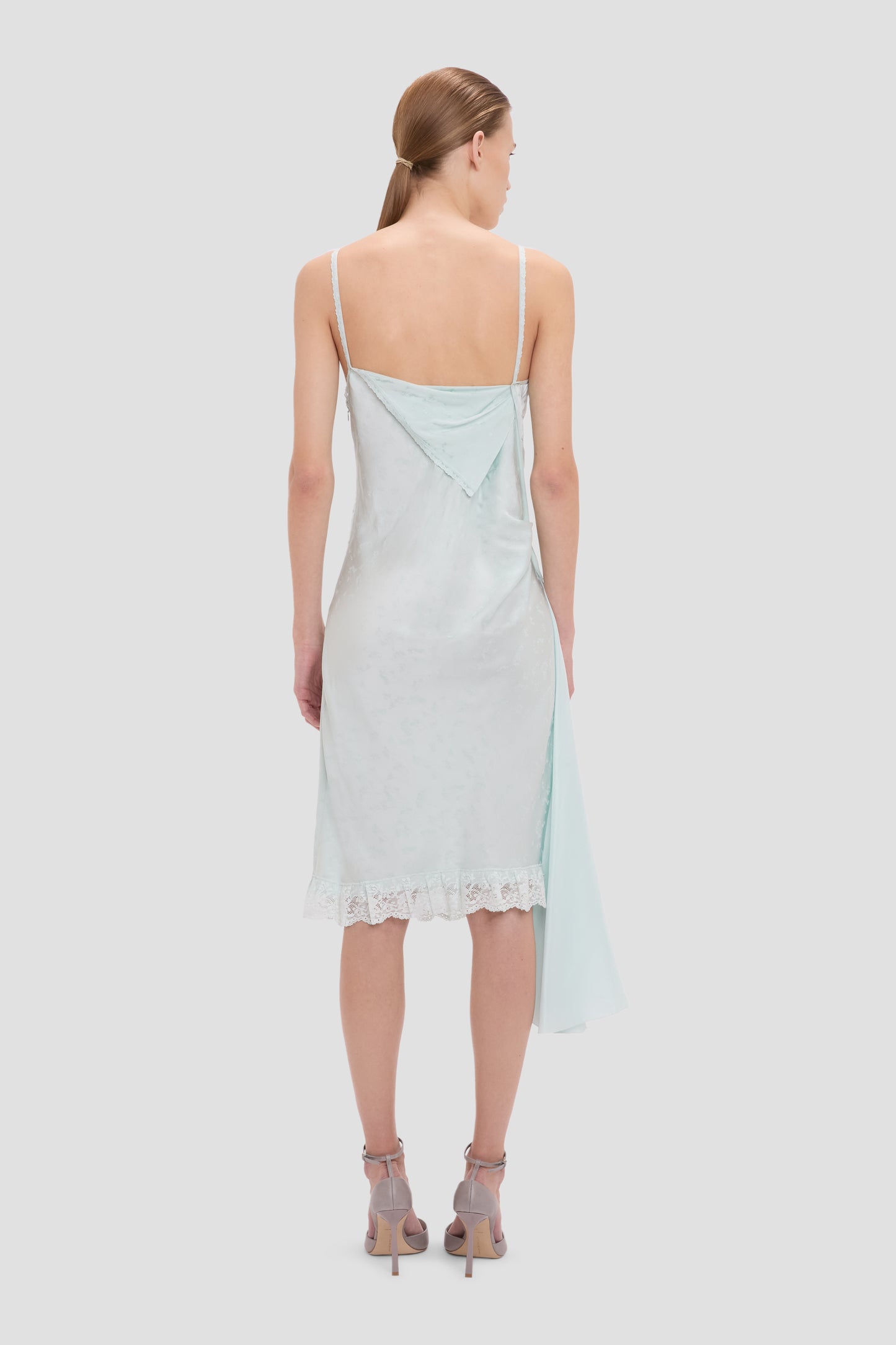 Crushed Cami Midi Dress In Aquamarine