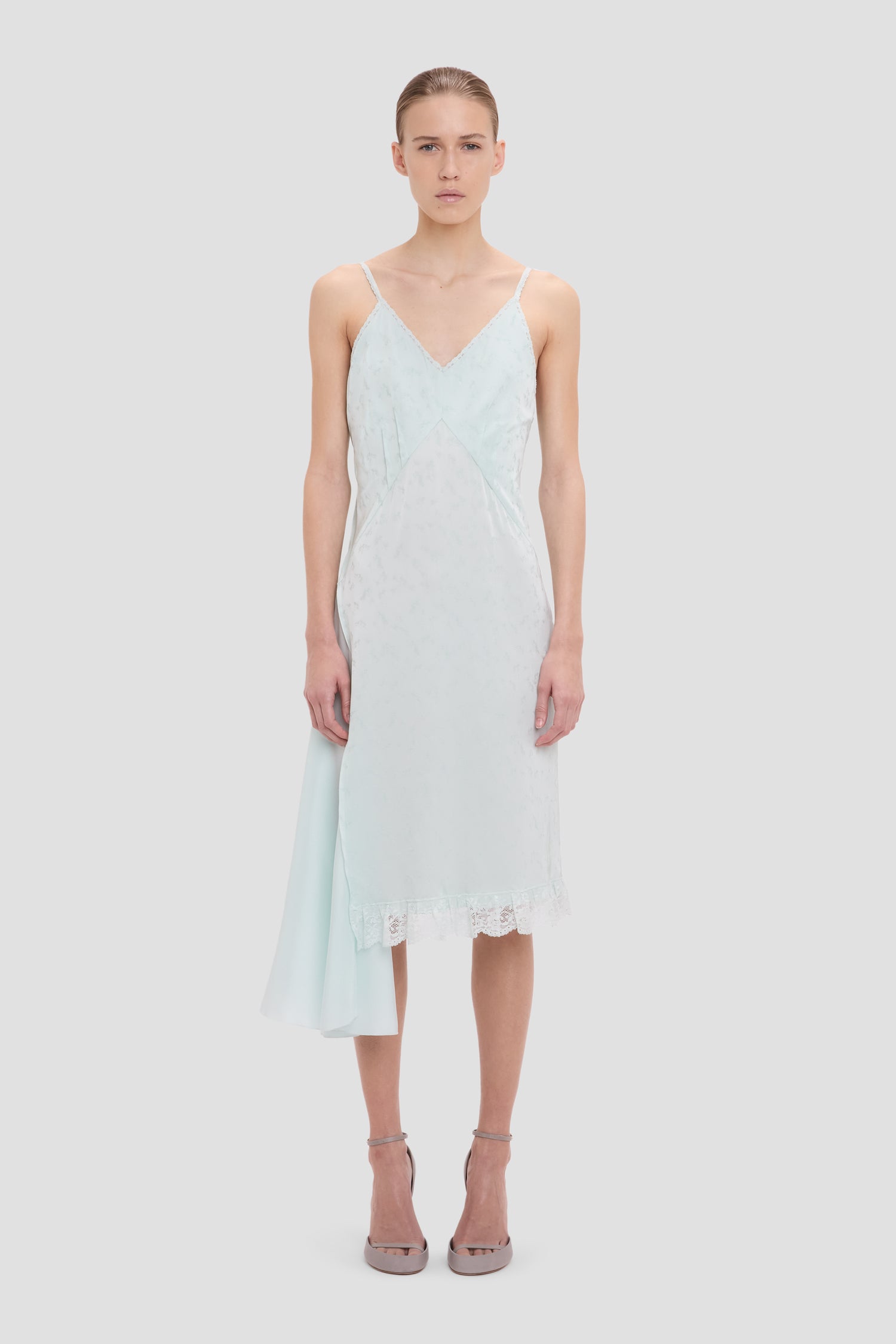 Crushed Cami Midi Dress In Aquamarine
