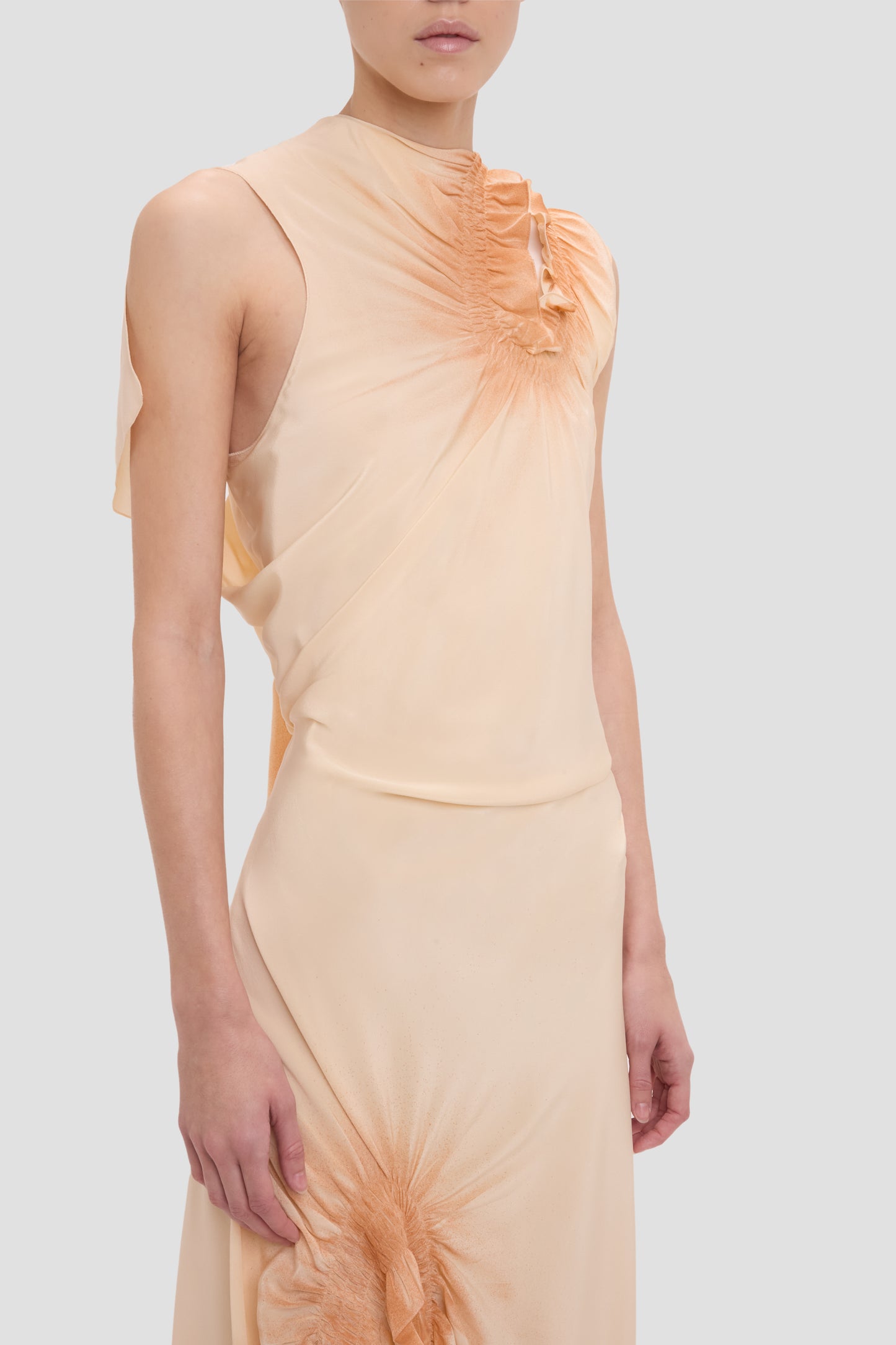 Smocked Dress In Sandstone