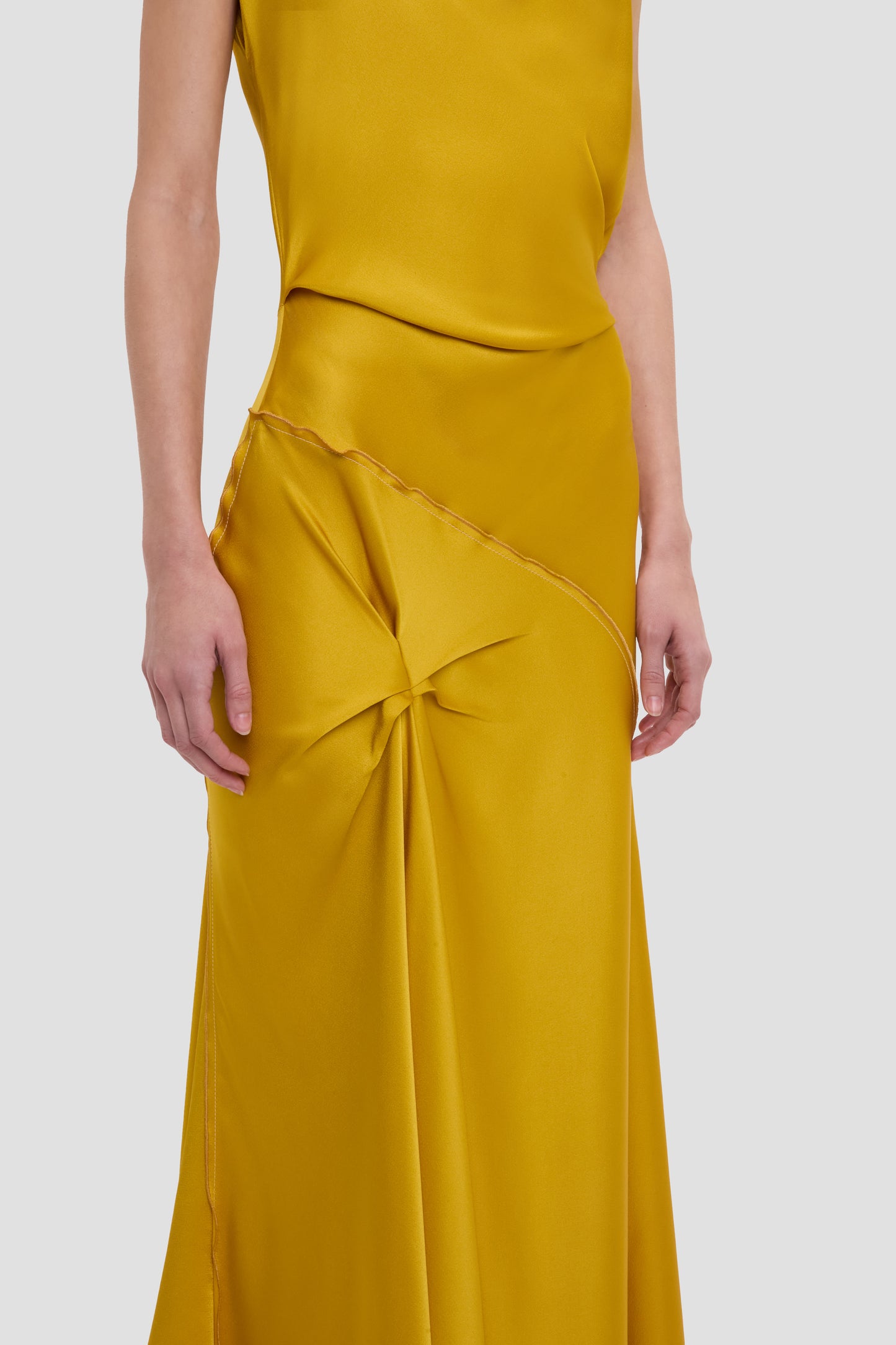 Posy Midi Dress In Sunset Yellow