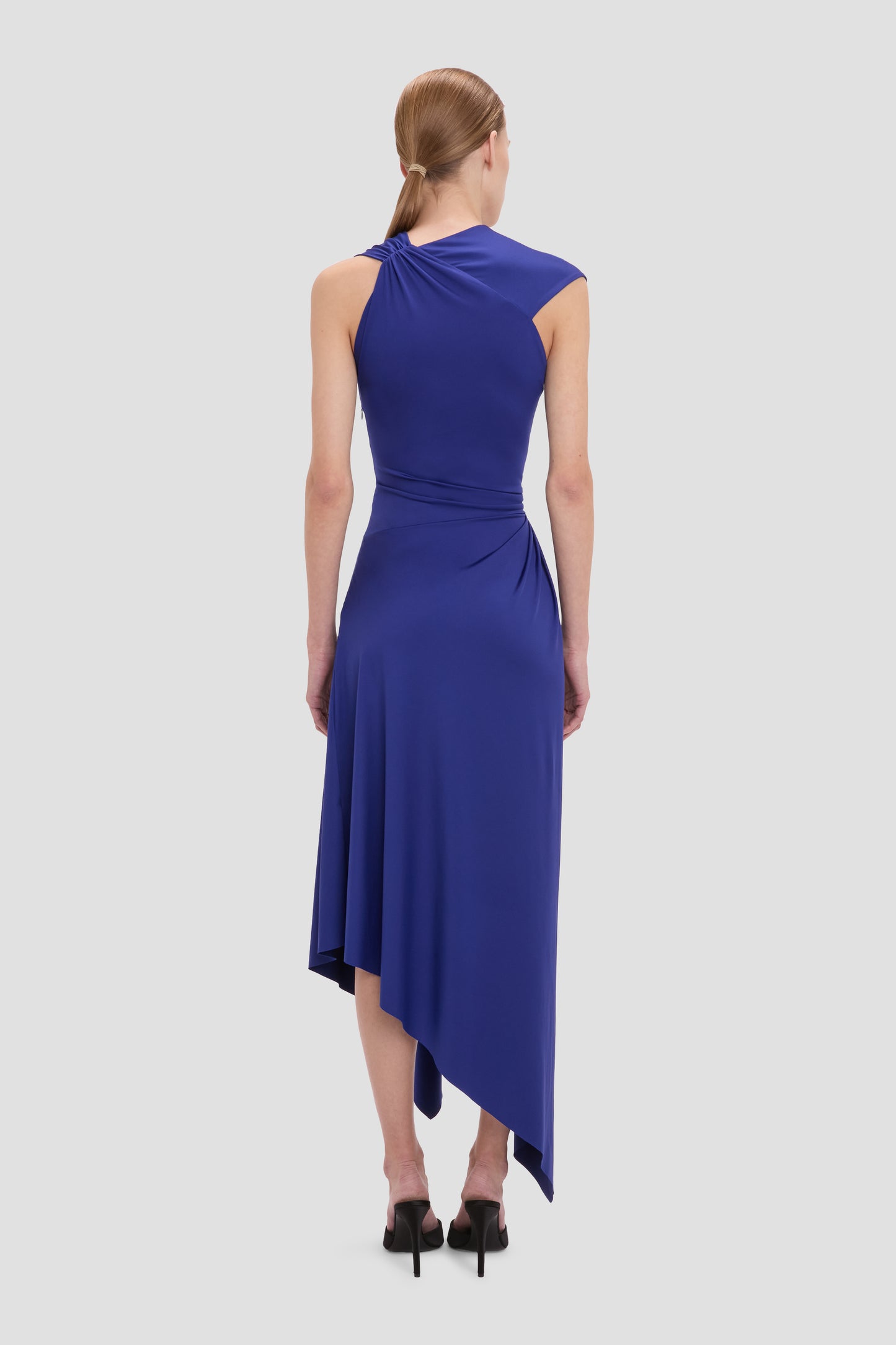 Cap Sleeve Midi Dress In Bright Indigo