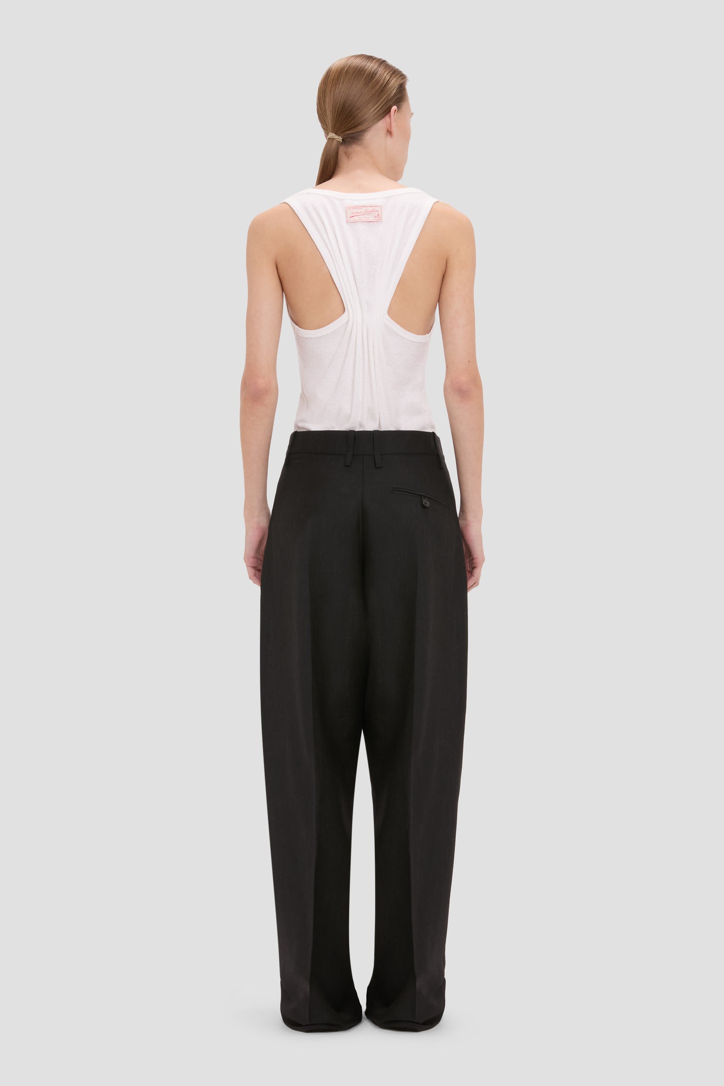 Curved Leg Trouser In Black