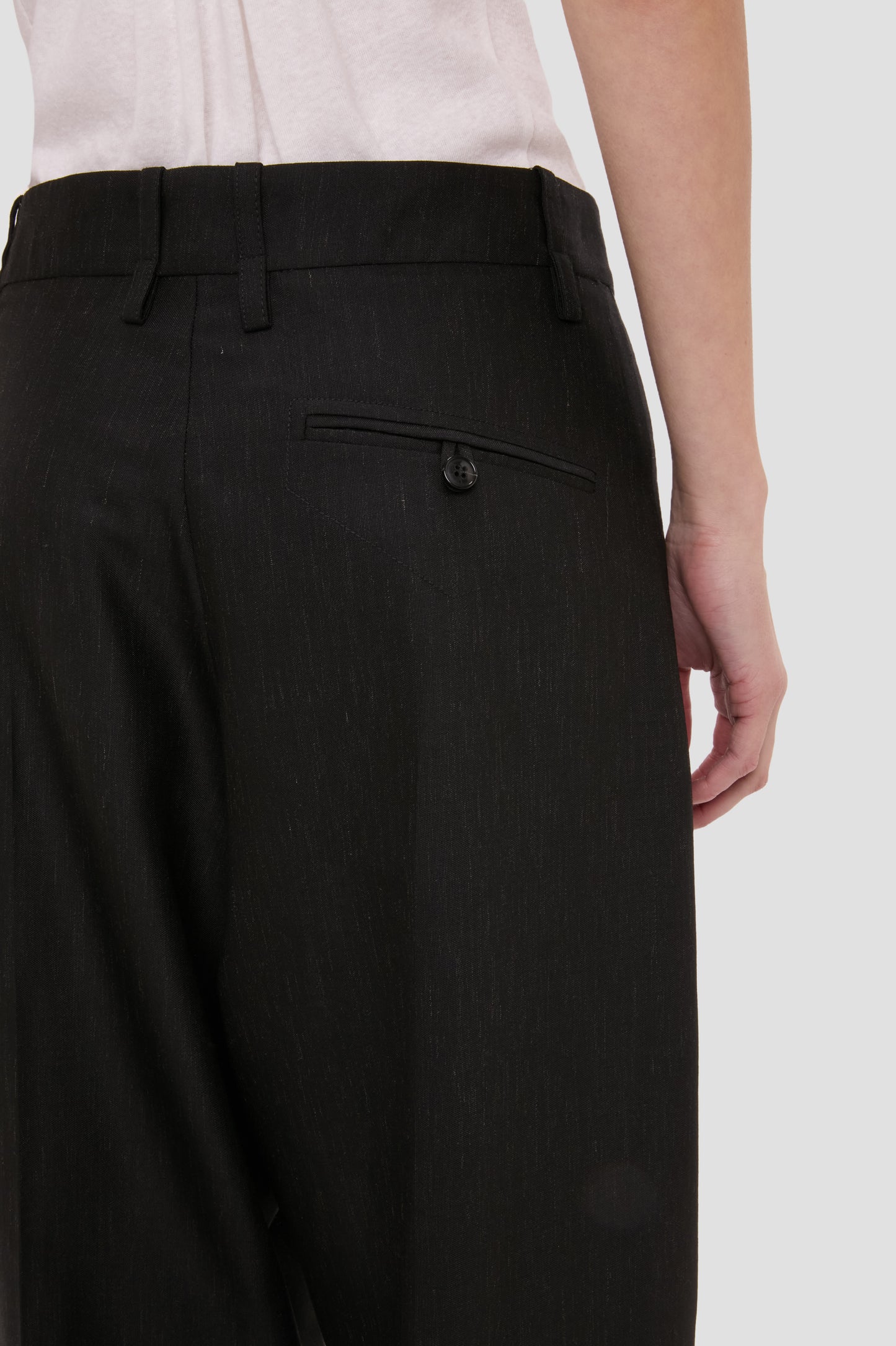 Curved Leg Trouser In Black