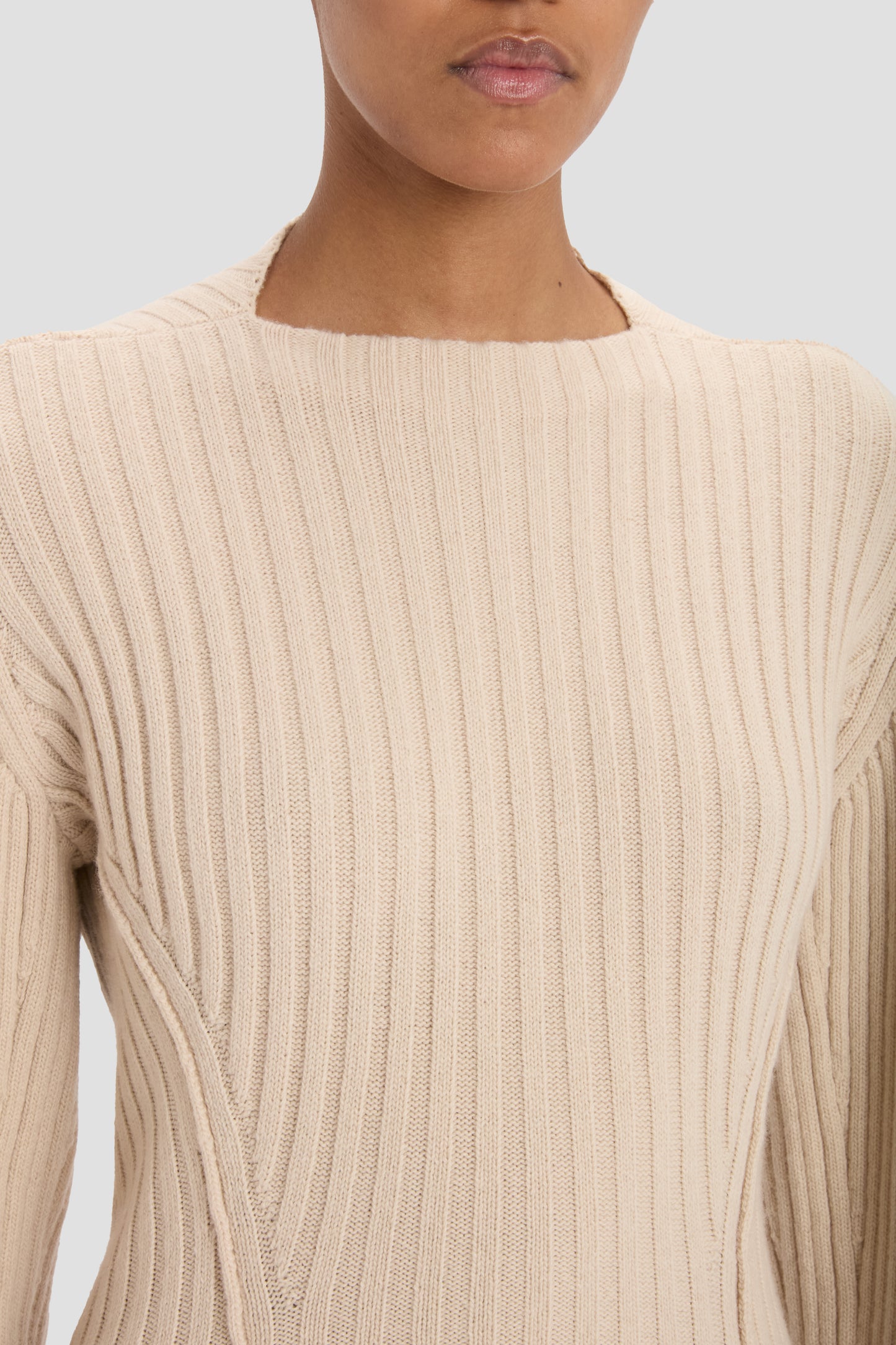 Ribbed Jumper In Elderflower