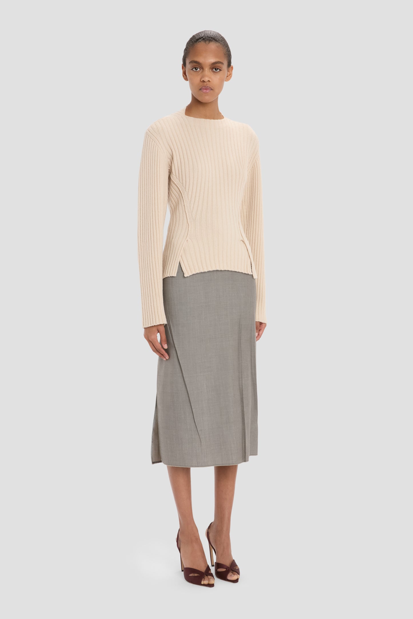 Ribbed Jumper In Elderflower