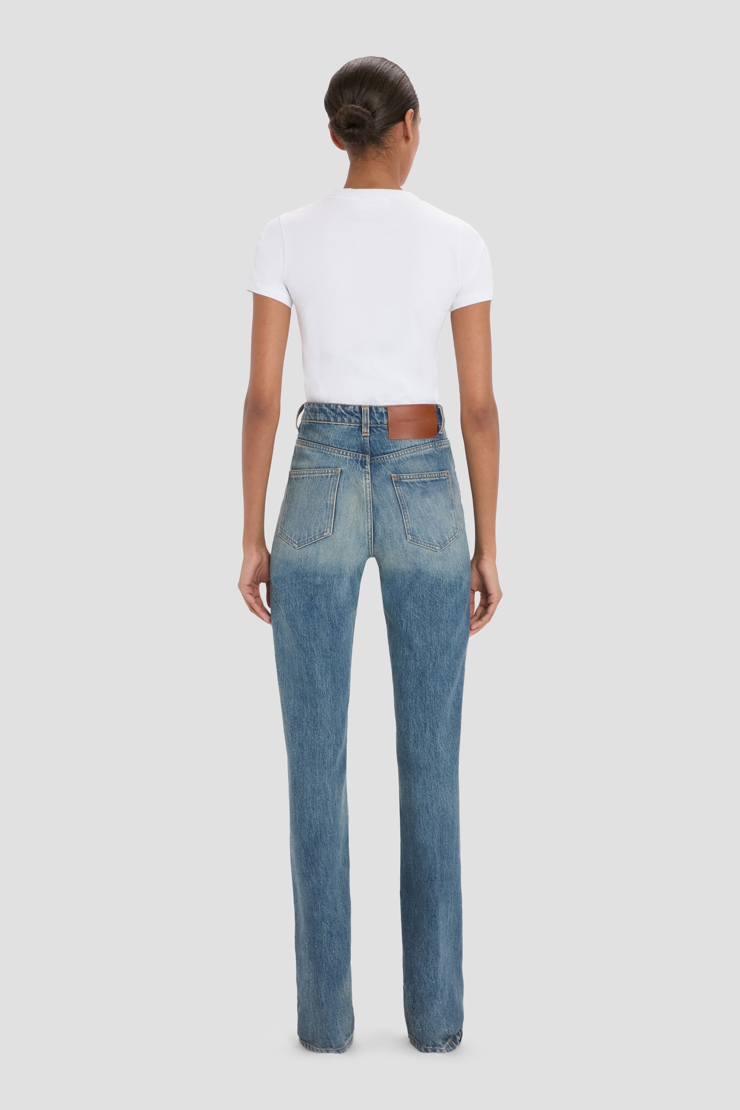 Julia Stretch Jean In Worn Blue Wash