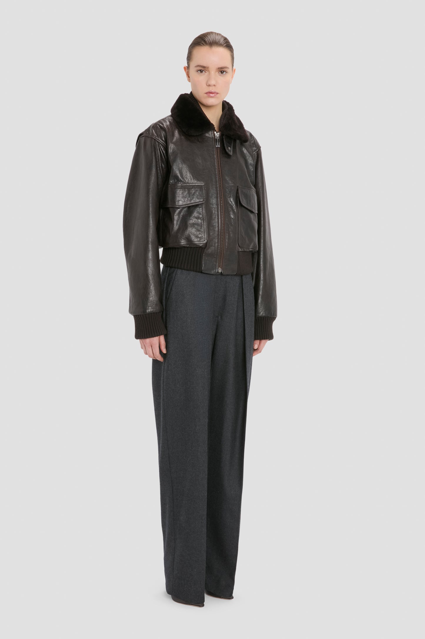 Aviator Jacket In Dark Earth