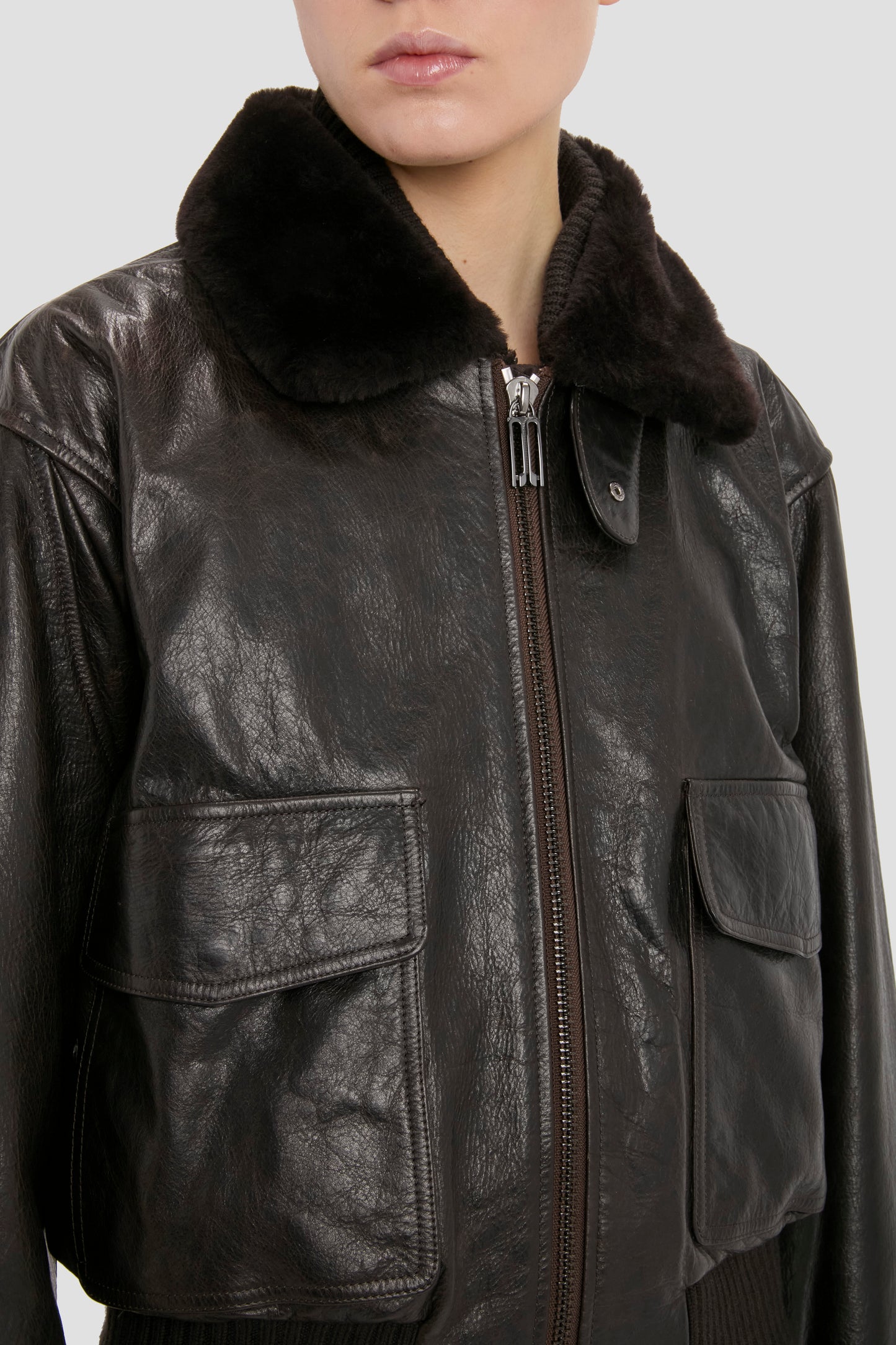 Aviator Jacket In Dark Earth