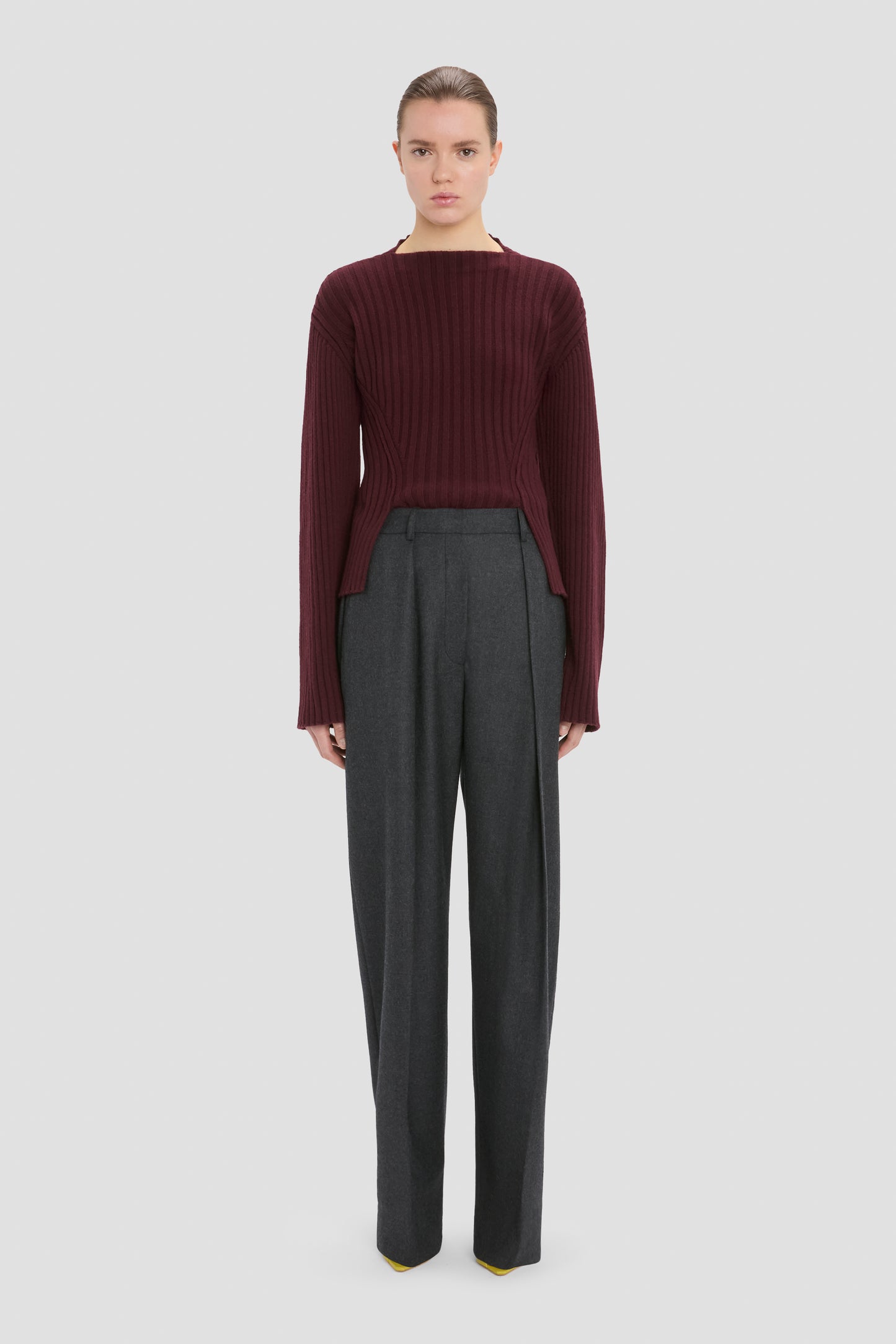 Cecilia Trouser In Grey Melange