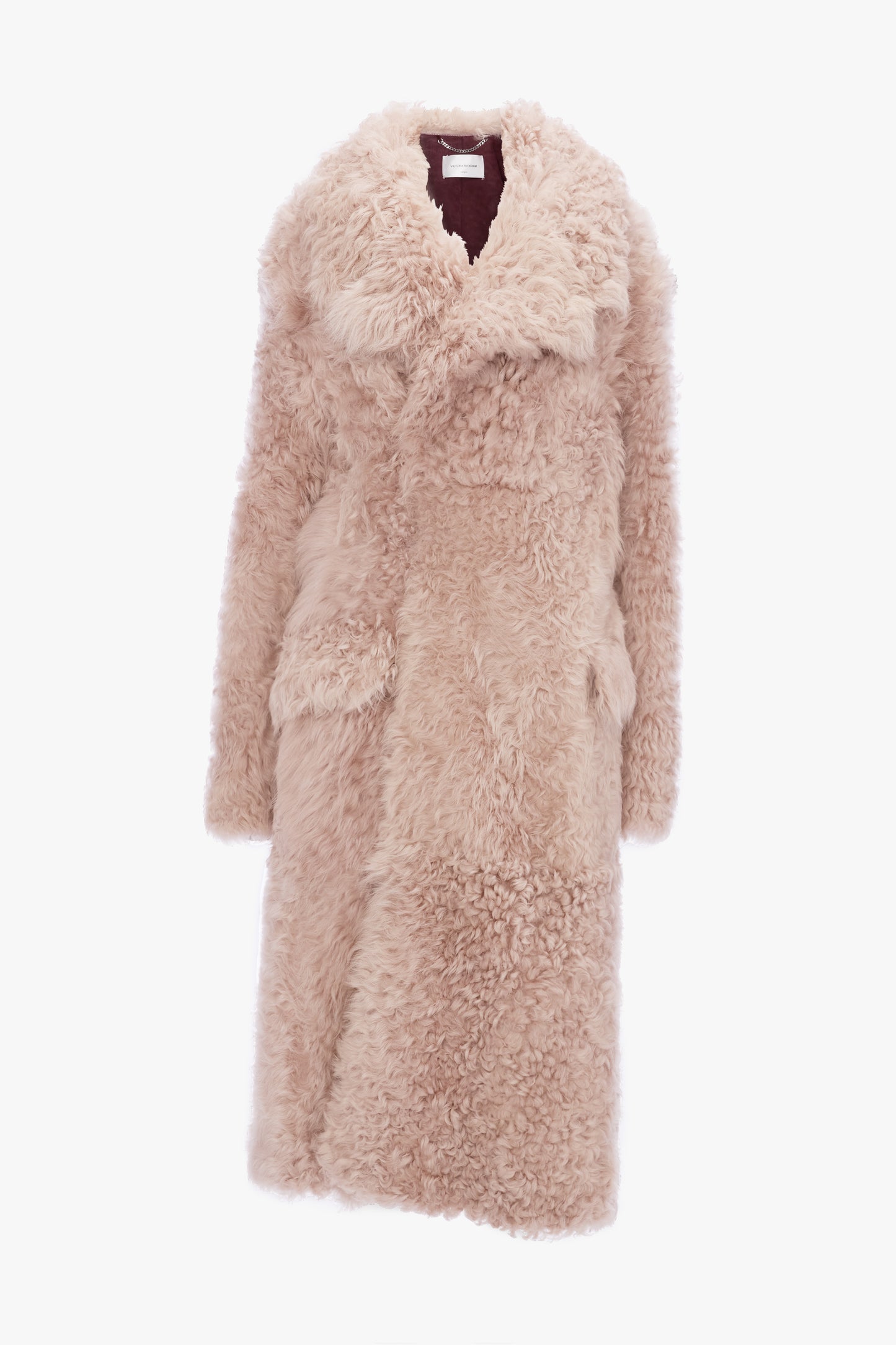 Shearling Coat In Pink