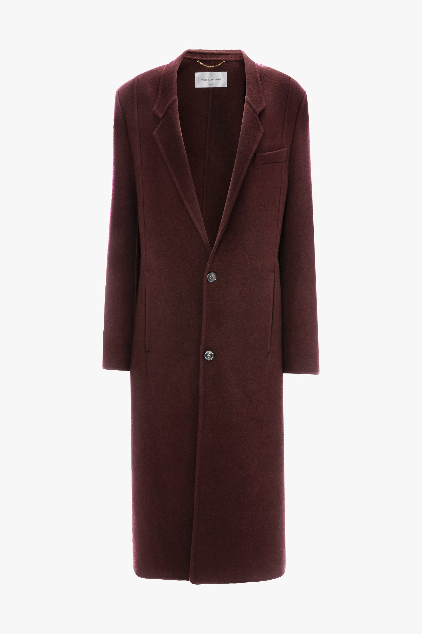 Tailored Coat In Dark Burgundy