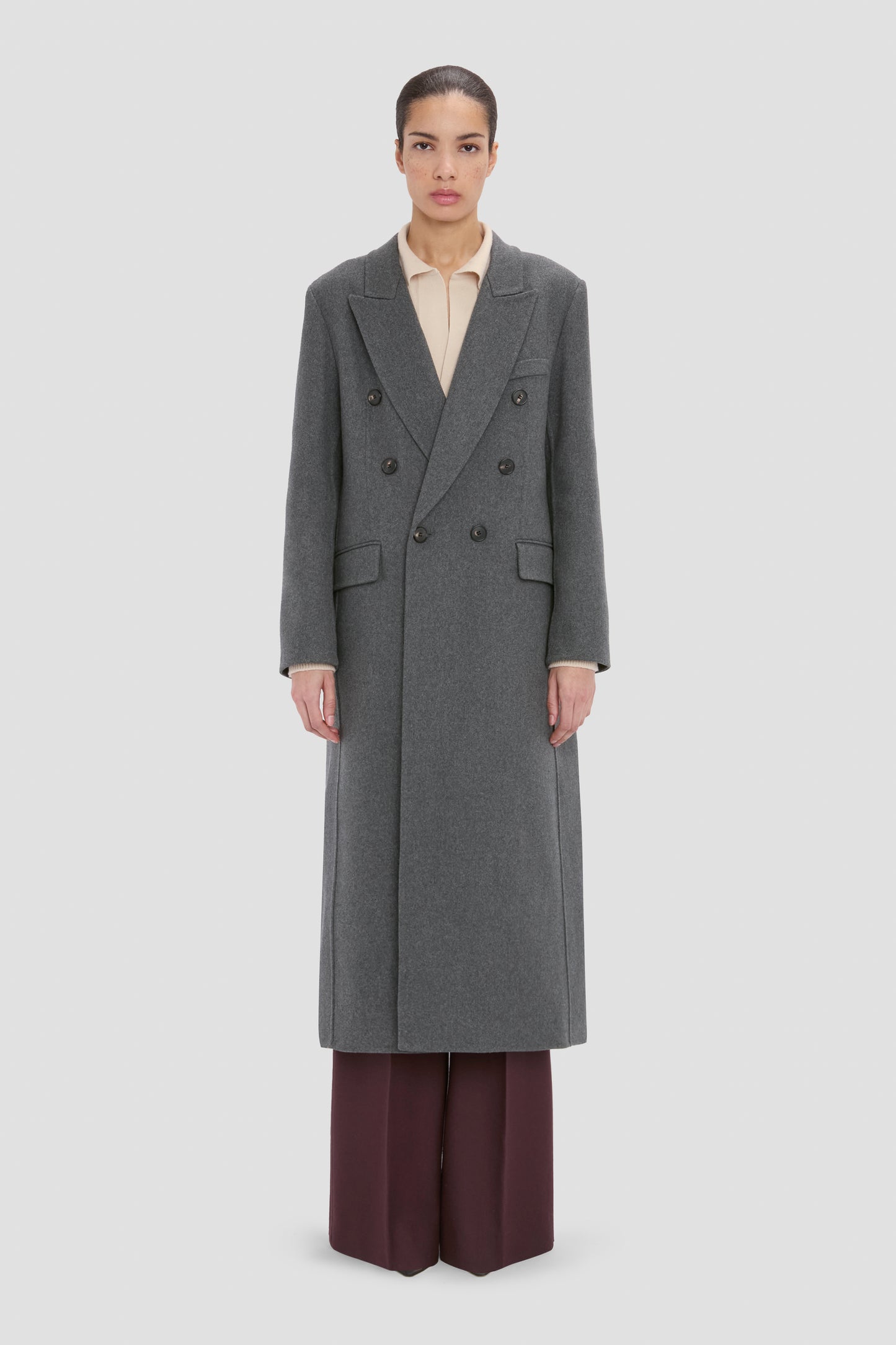 Overcoat In Grey Melange