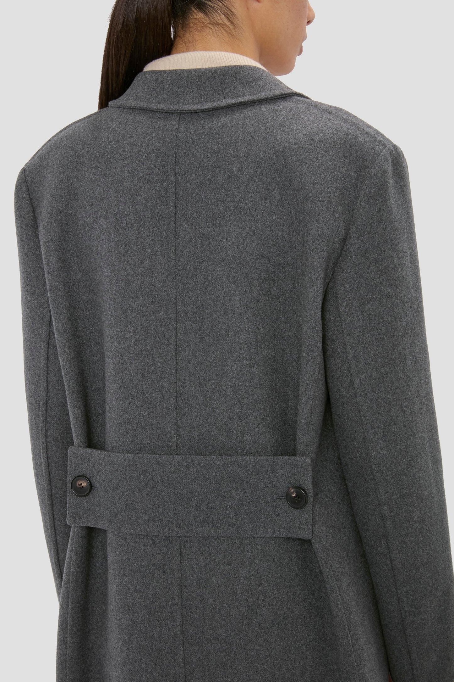 Overcoat In Grey Melange