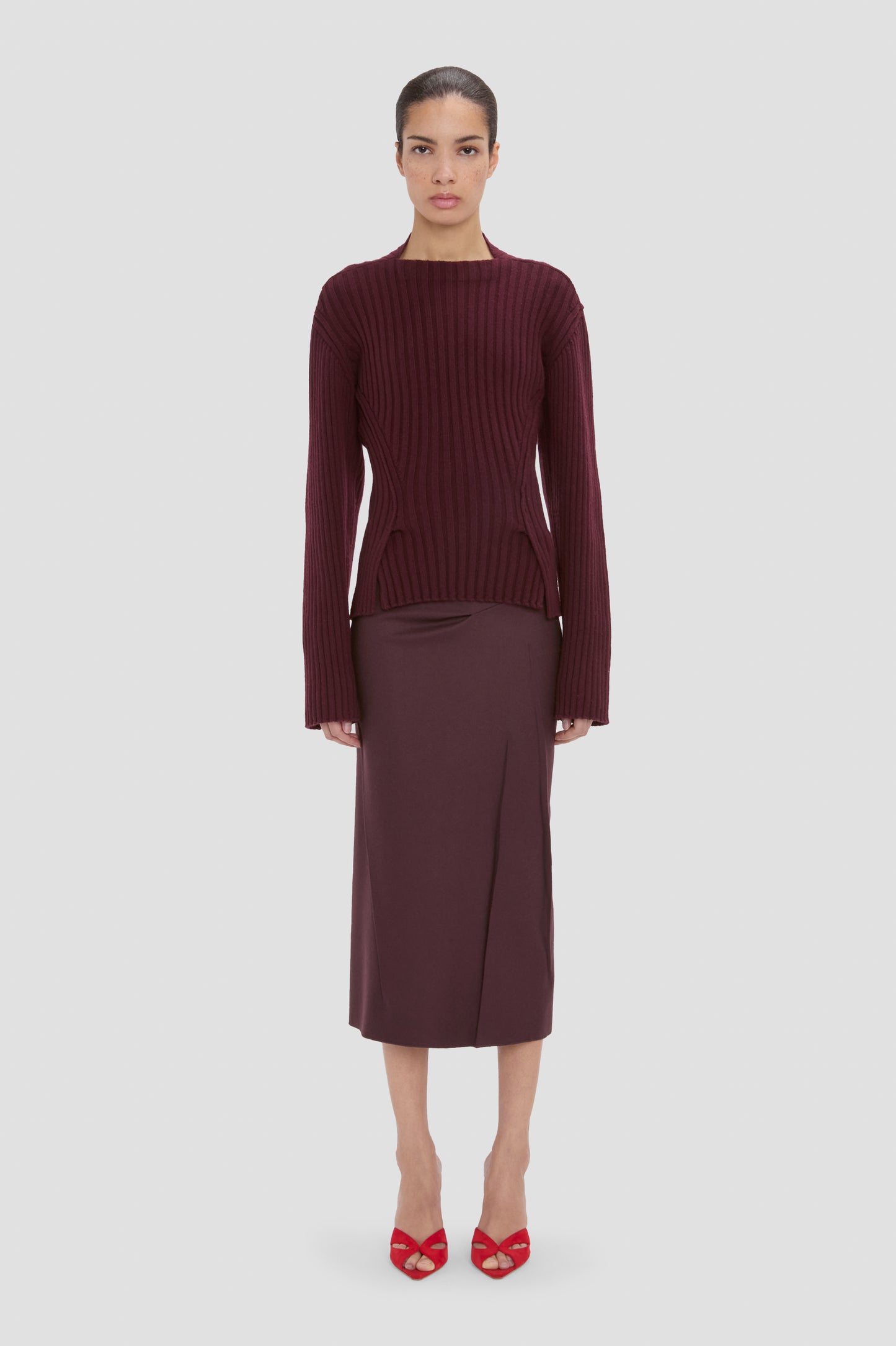 Ribbed Jumper In Acai