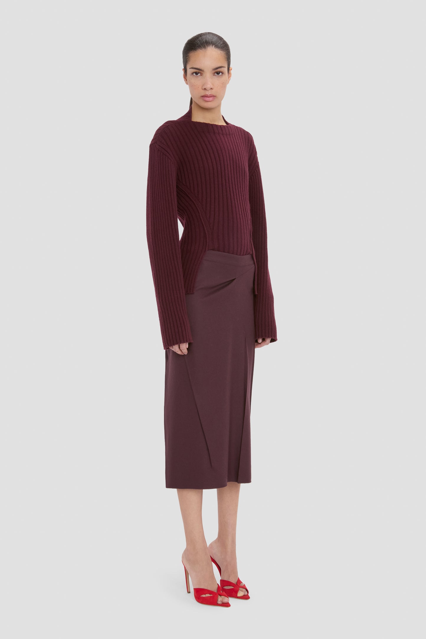 Ribbed Jumper In Acai
