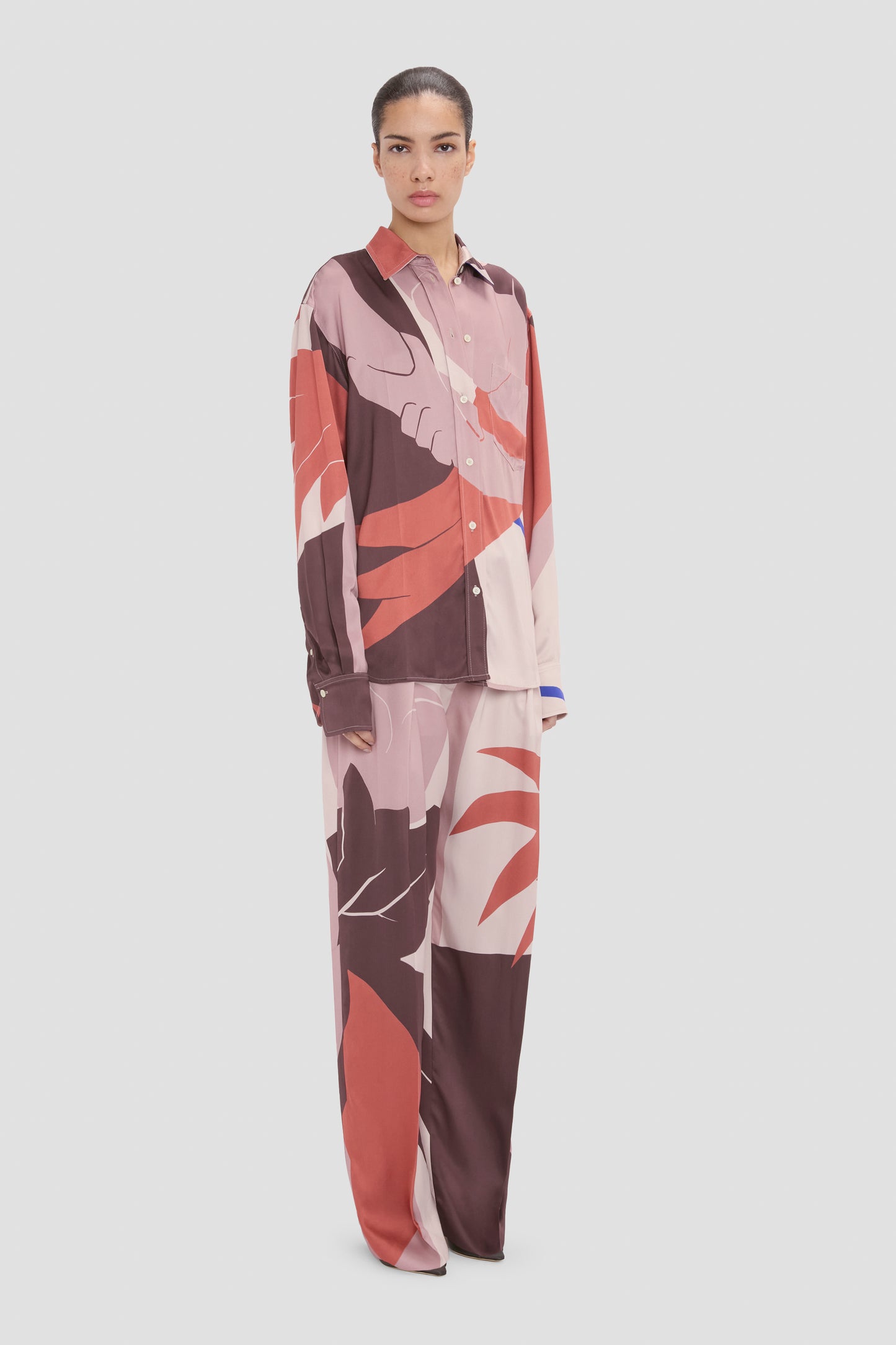 Remi Shirt In Abstract Earth Beige