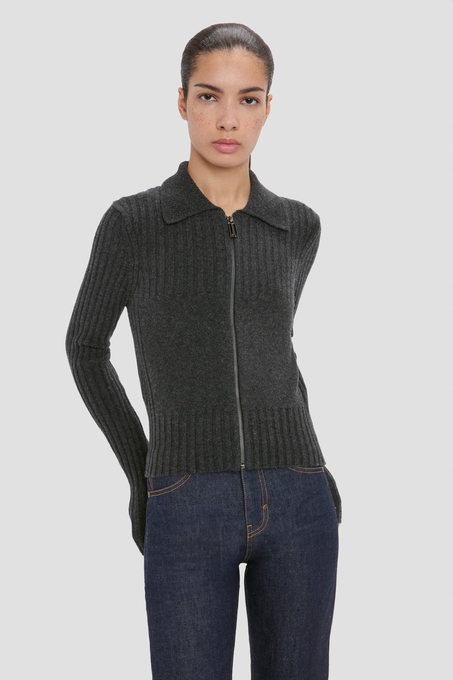 Zip Jumper In Ore Melange