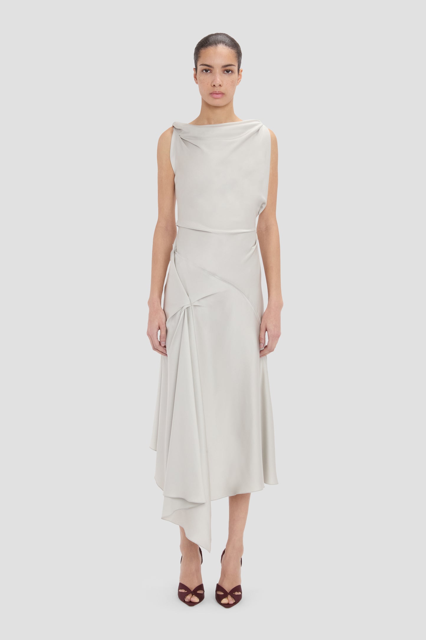 Posy Midi Dress In Magnesium