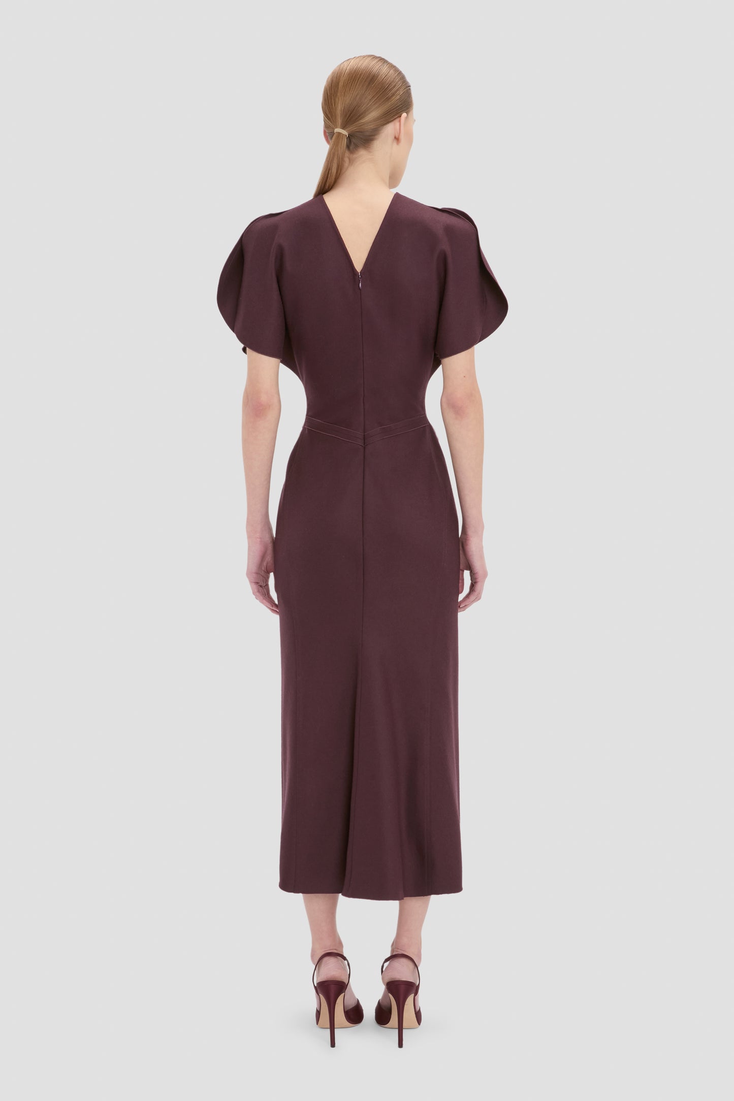 Bela Midi Dress In Burgundy
