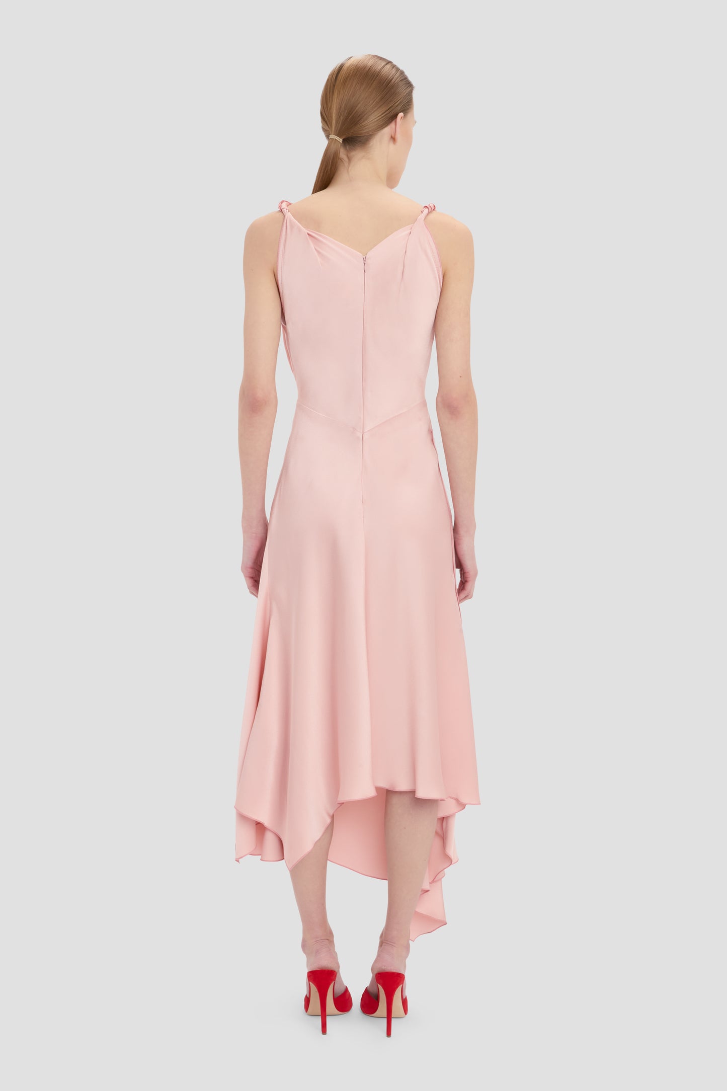 Posy Midi Dress In Dusty Pink