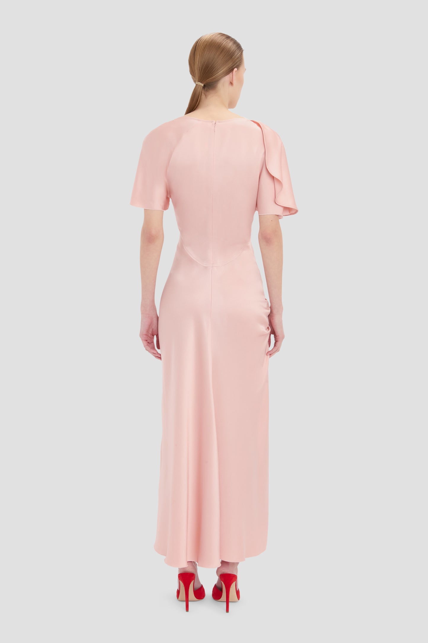 Cap Sleeve Dress In Dusty Pink