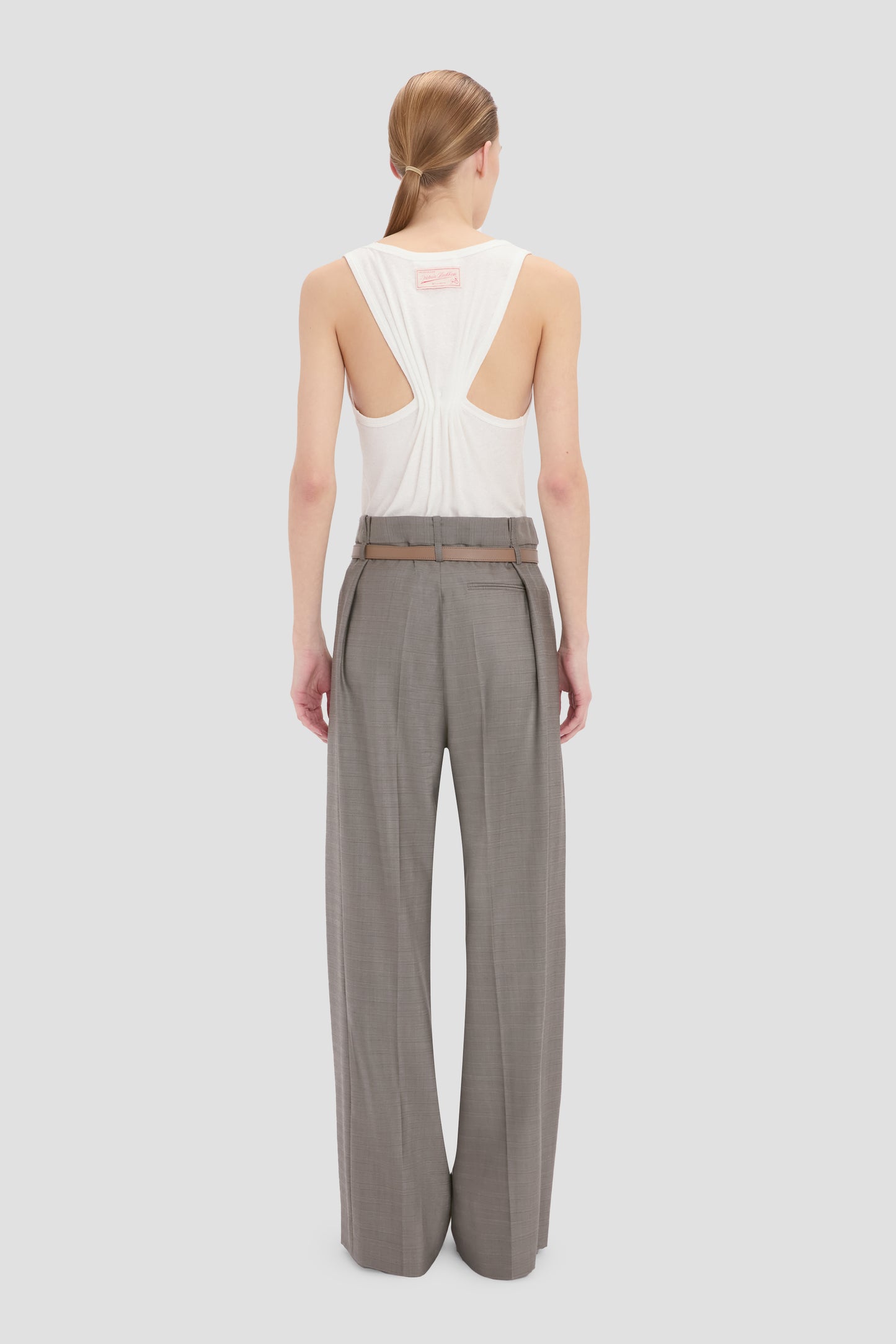 Pleated Waist Trouser In Nickel