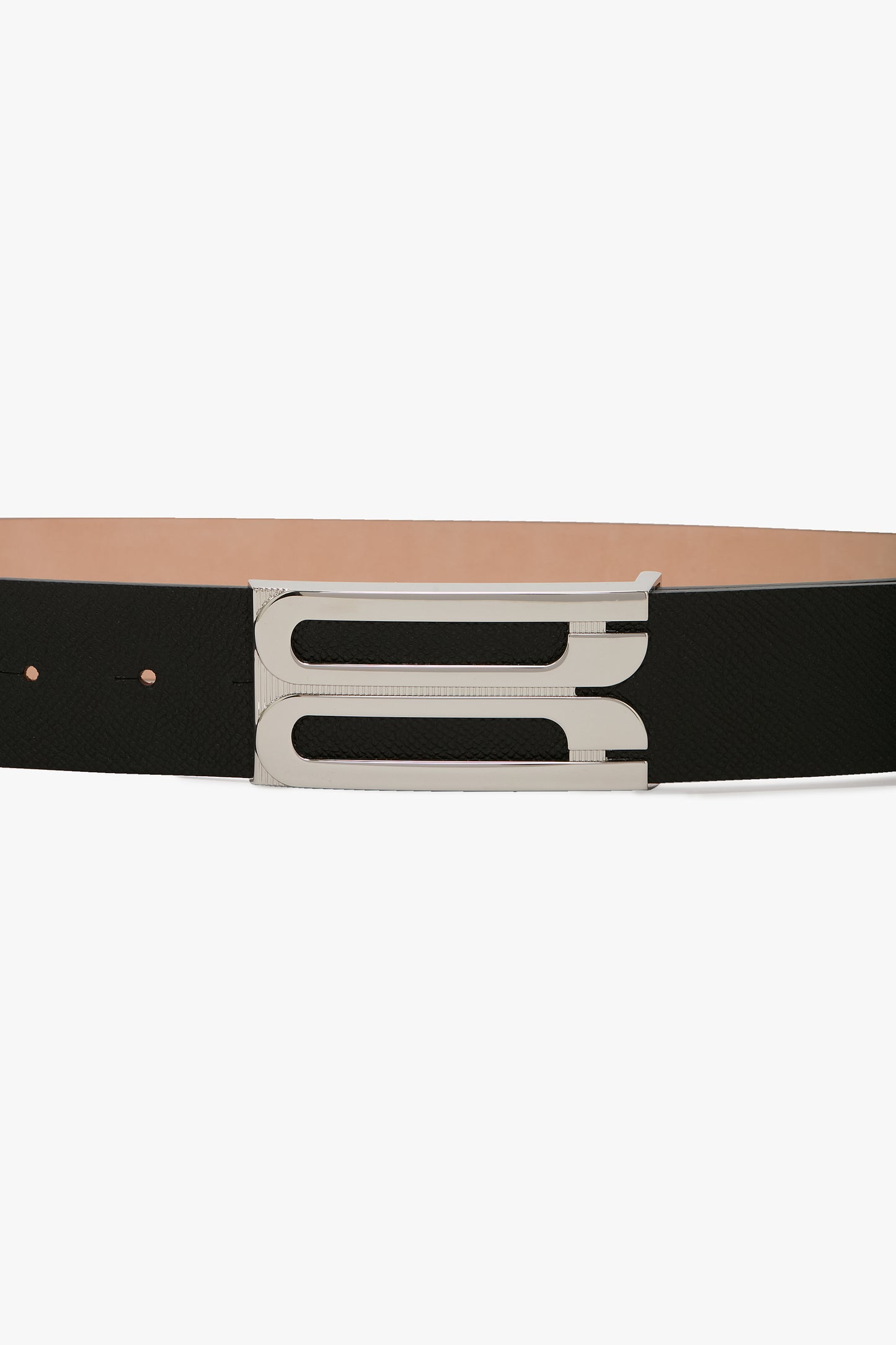 Dorian Belt Jumbo Silver Buckle Grain