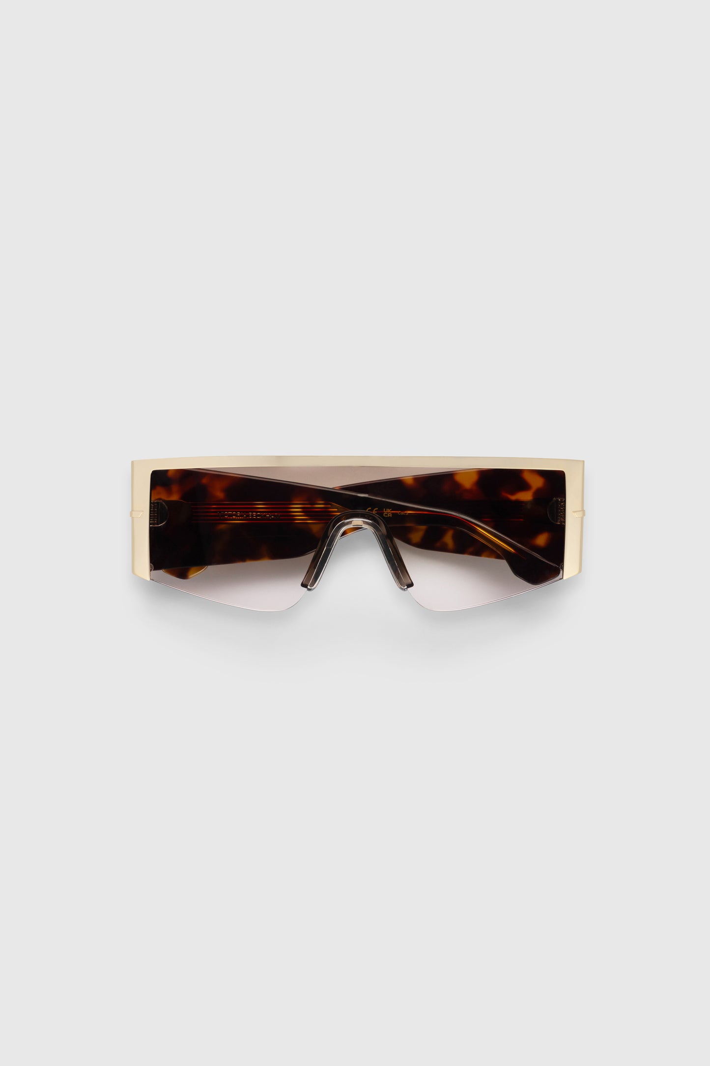 Oversized Mask Frame In Gold Havana