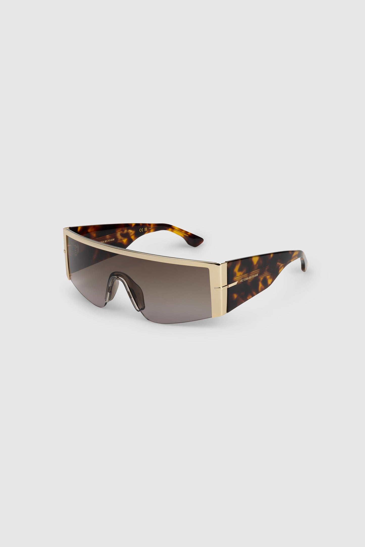 Oversized Mask Frame In Gold Havana