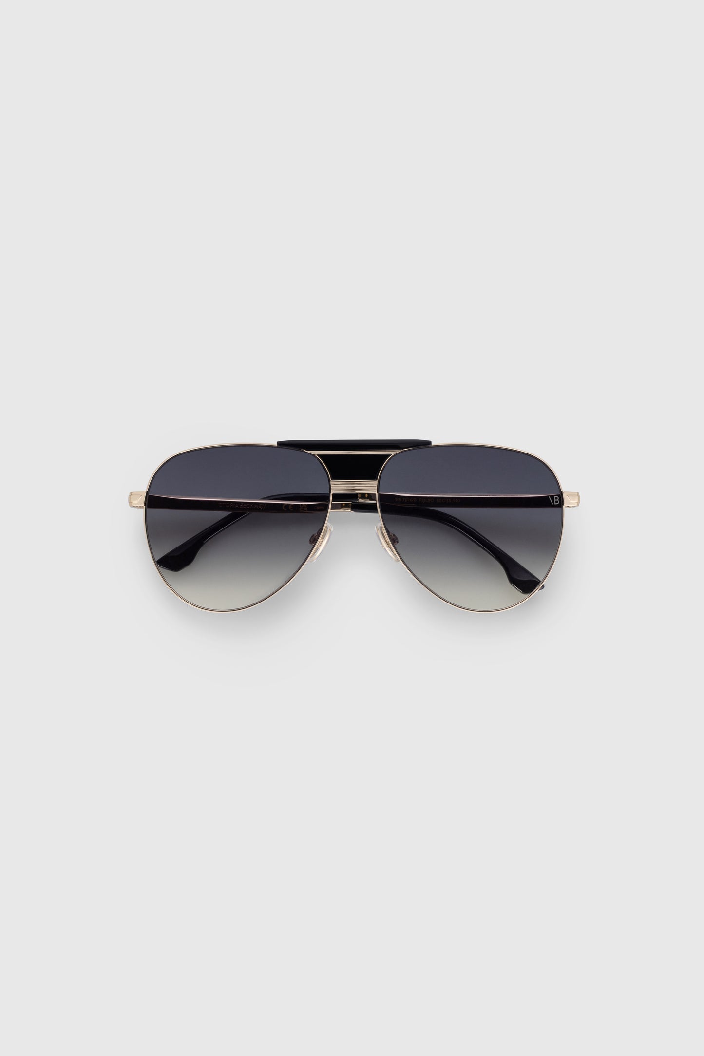 Oversized Metal And Acetate Pilot Frame In Gold Black
