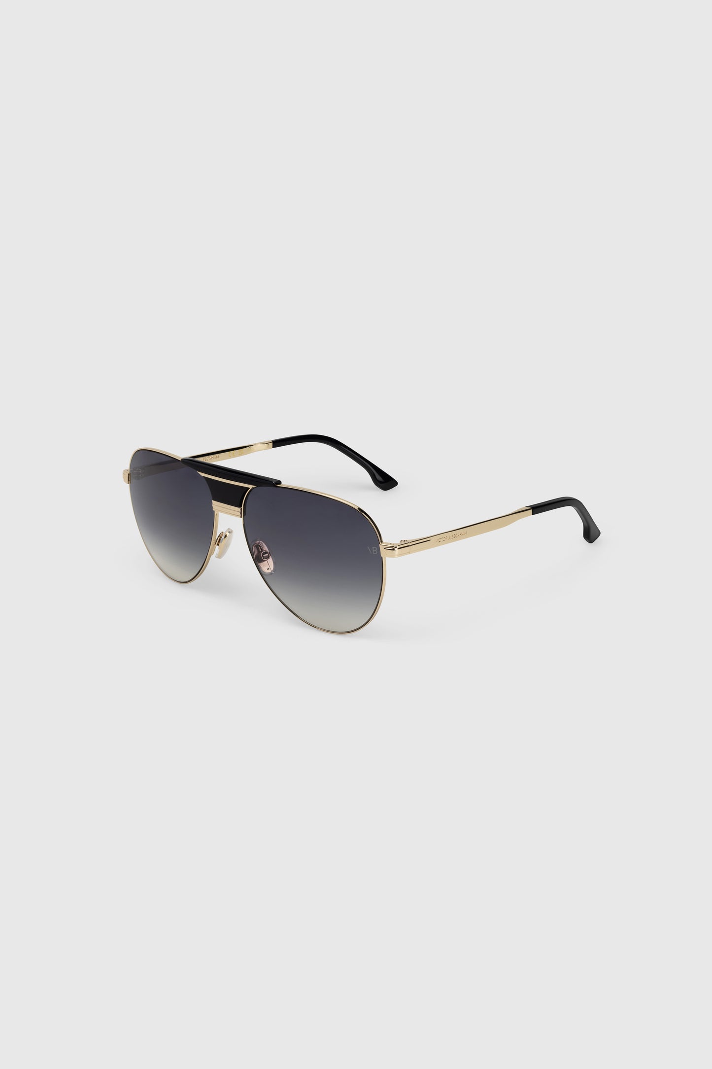 Oversized Metal And Acetate Pilot Frame In Gold Black