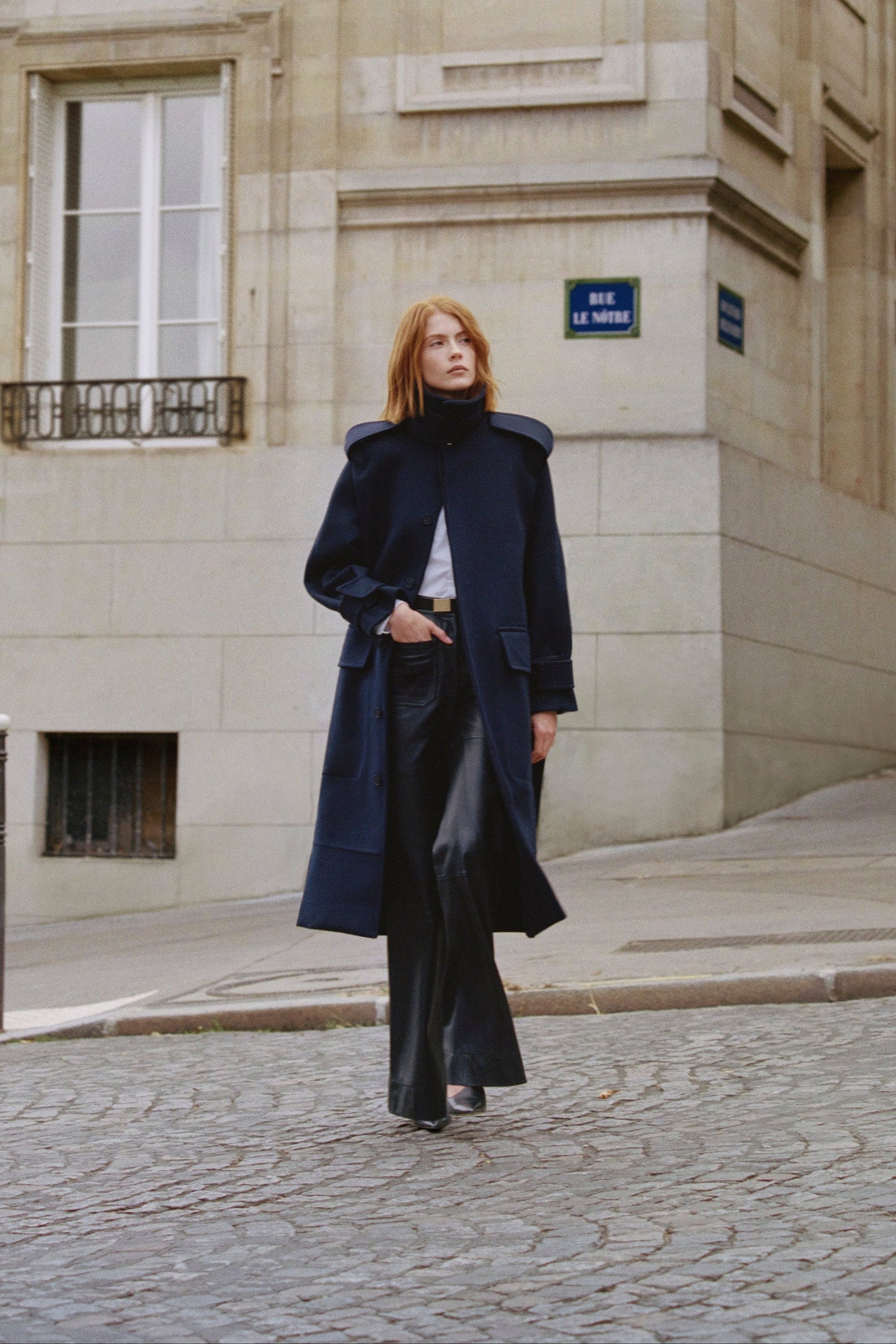 Philippa Trench Coat In Dark Navy