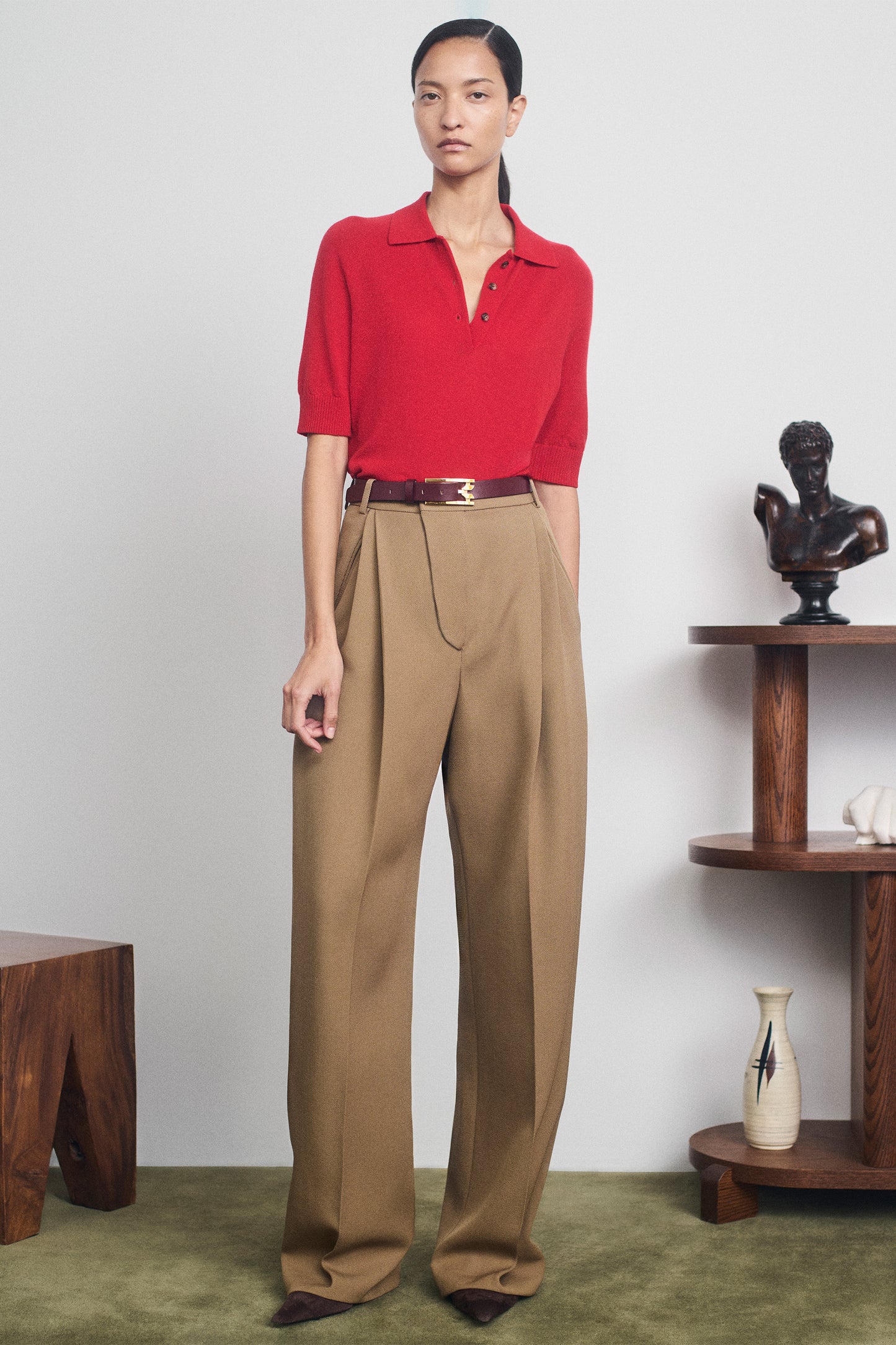 Polo Top In Cardinal Red