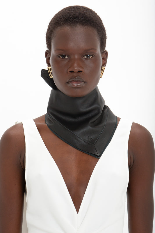 Leather Scarf In Black