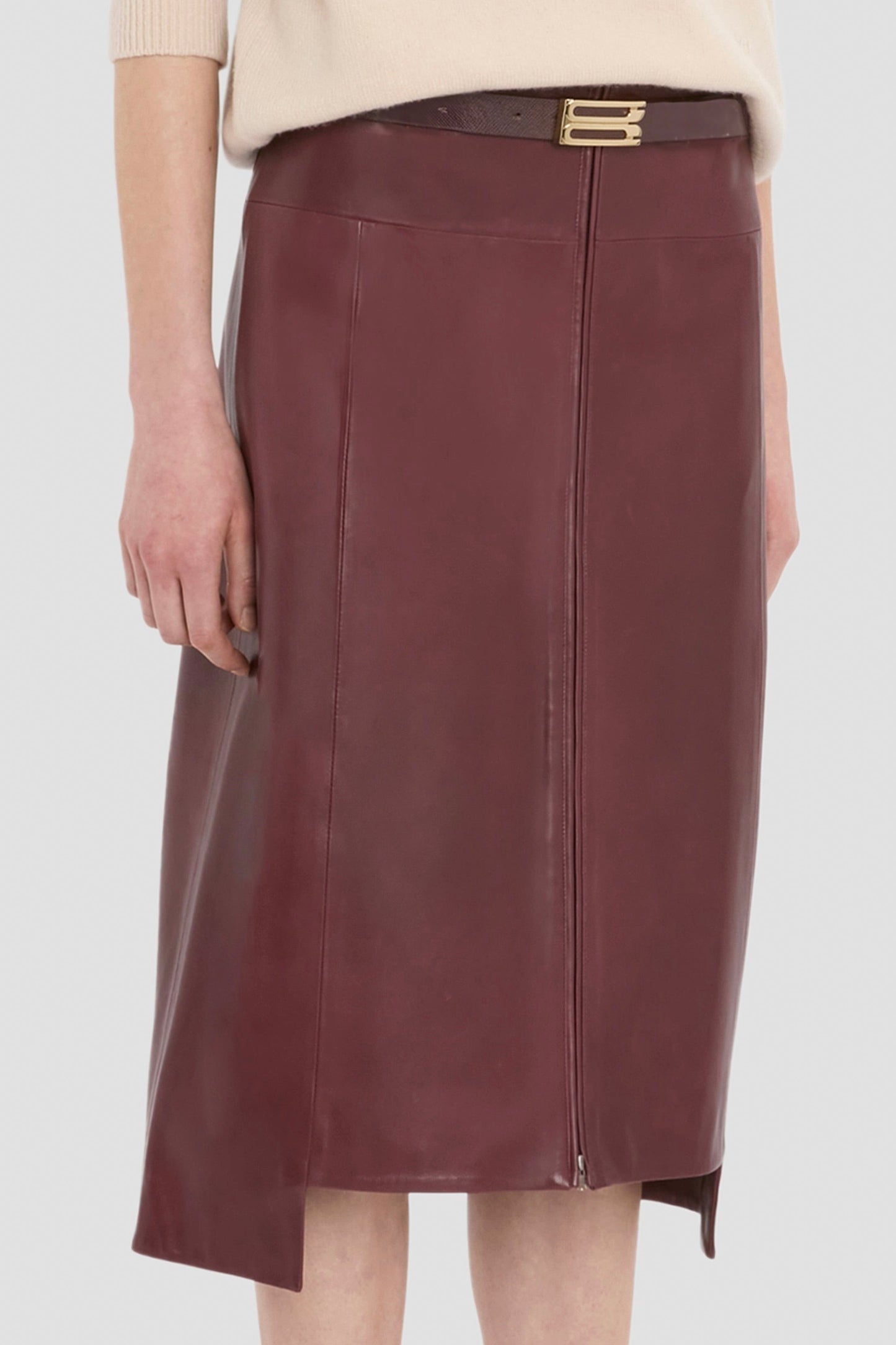 Leather Skirt In Acai