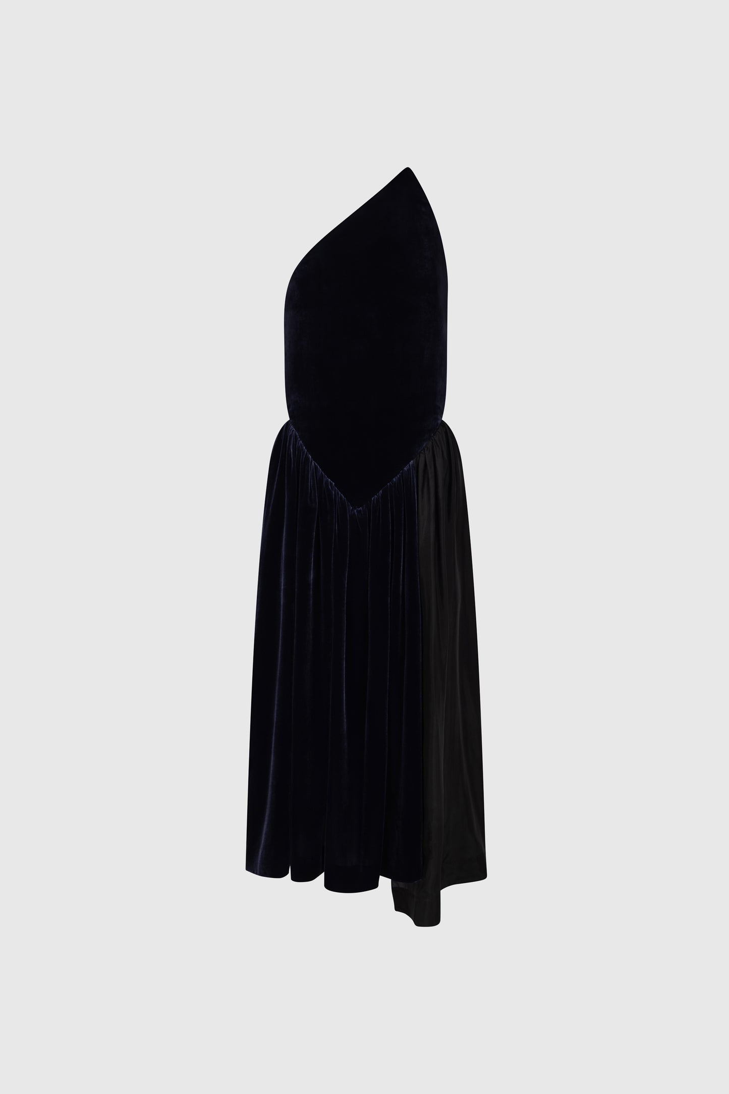 Asymmetric Midi Dress In Navy