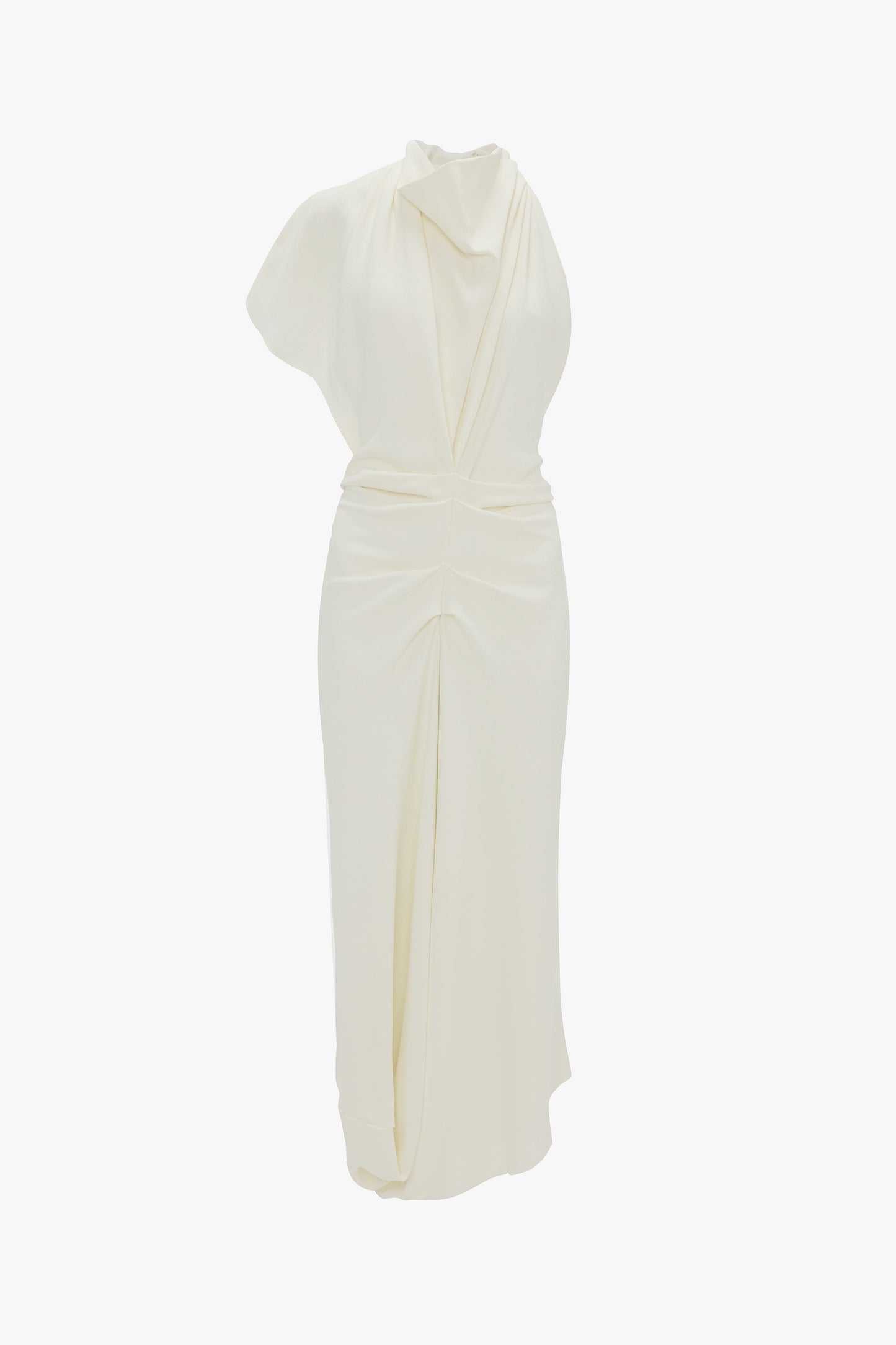 Backless Scarf Midi Dress In Vanilla