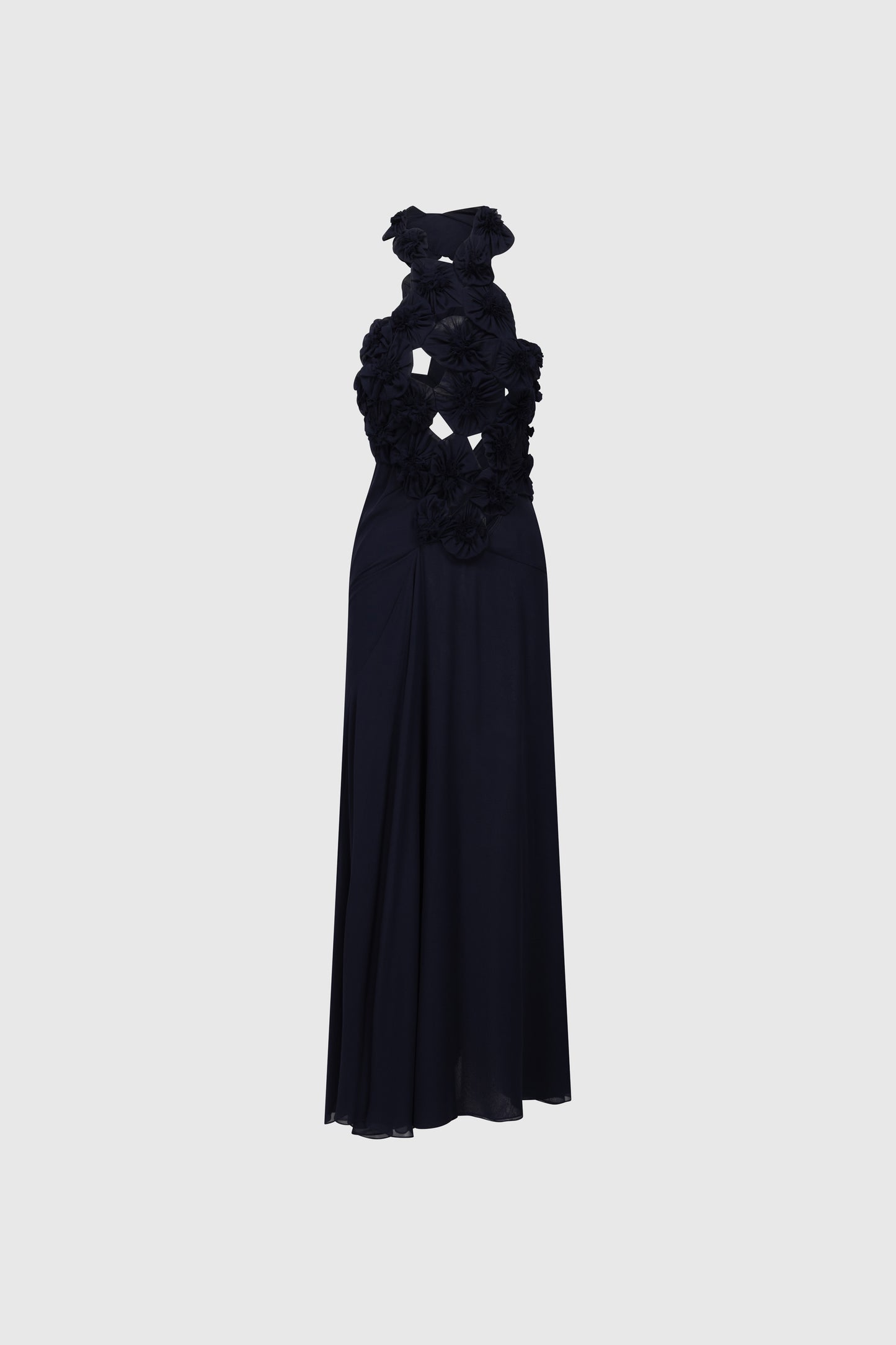 Cut Out Applique Gown In Navy