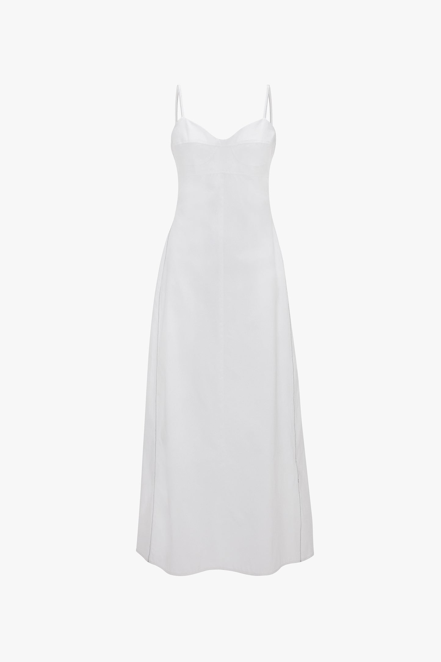 Cami Fit And Flare Midi Dress In White