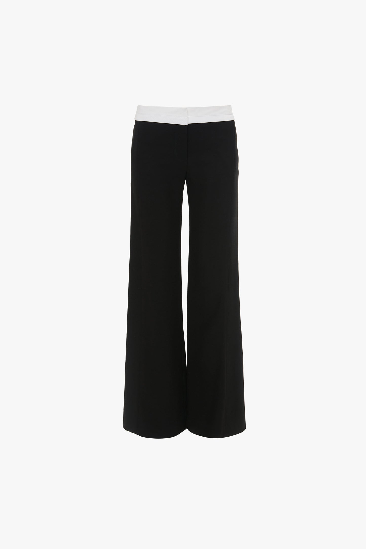 Contrast Waistband Trousers in Black