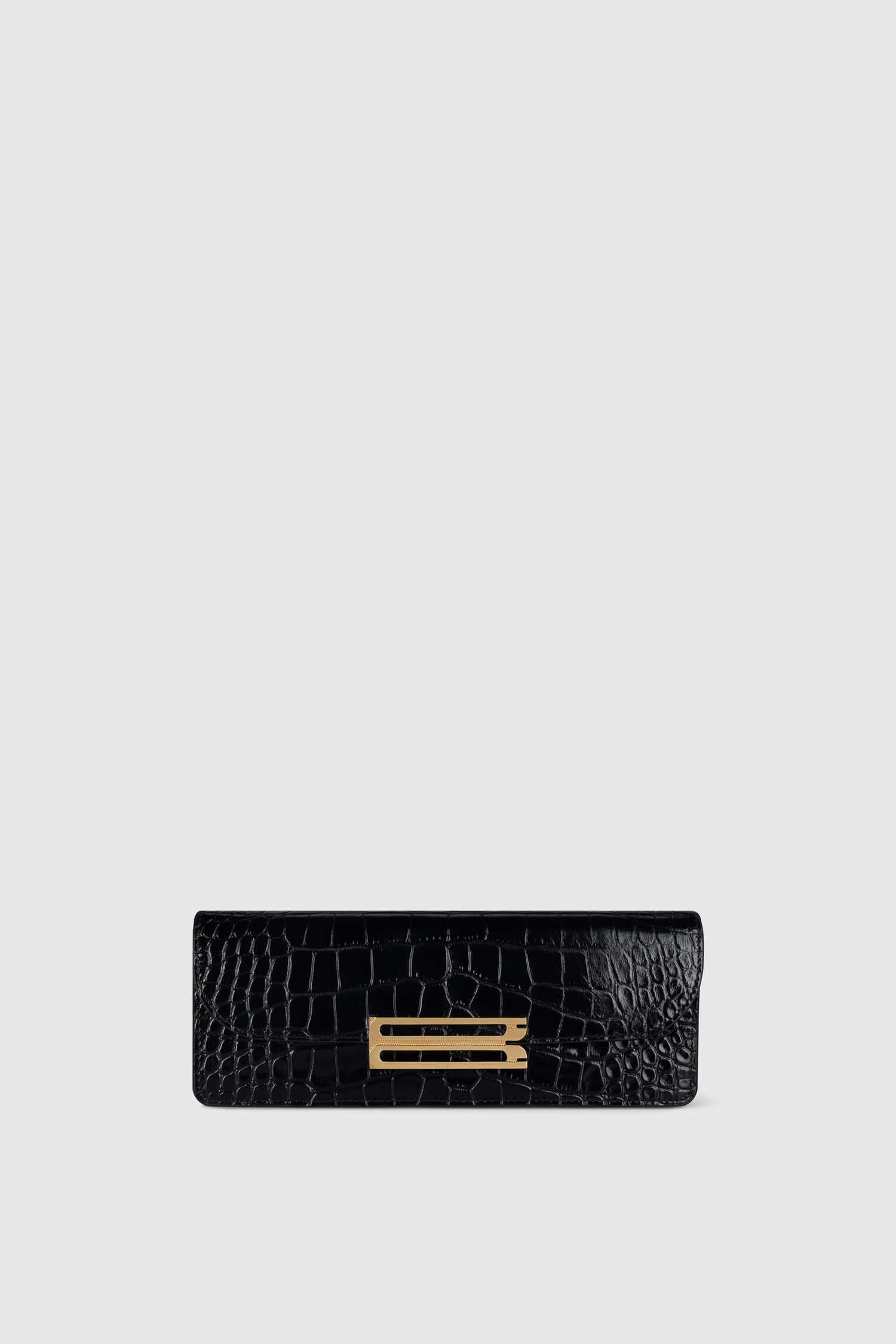 Dorian East-West Clutch Croc Embossed Leather