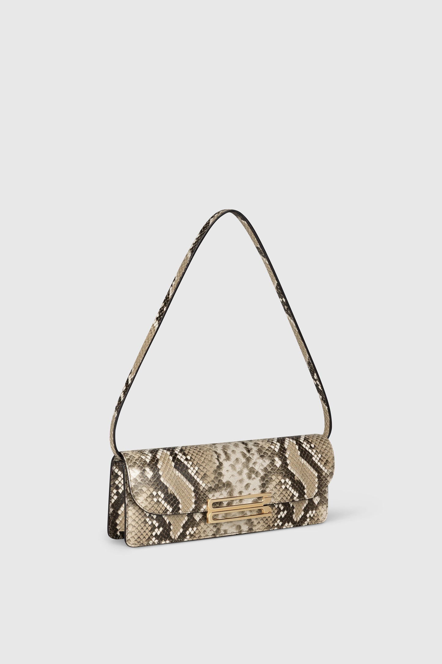 Dorian East-West Clutch Snake Print Leather
