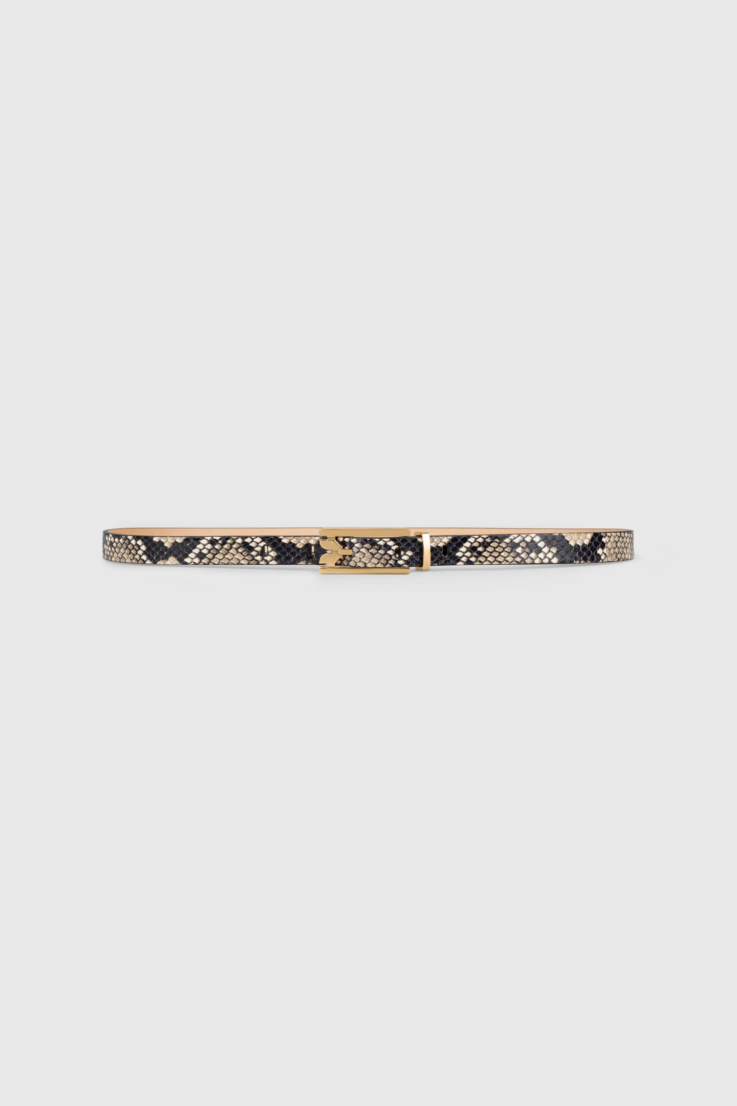 Dorian Pin-Buckle Belt Micro 15mm Snake Print Leather