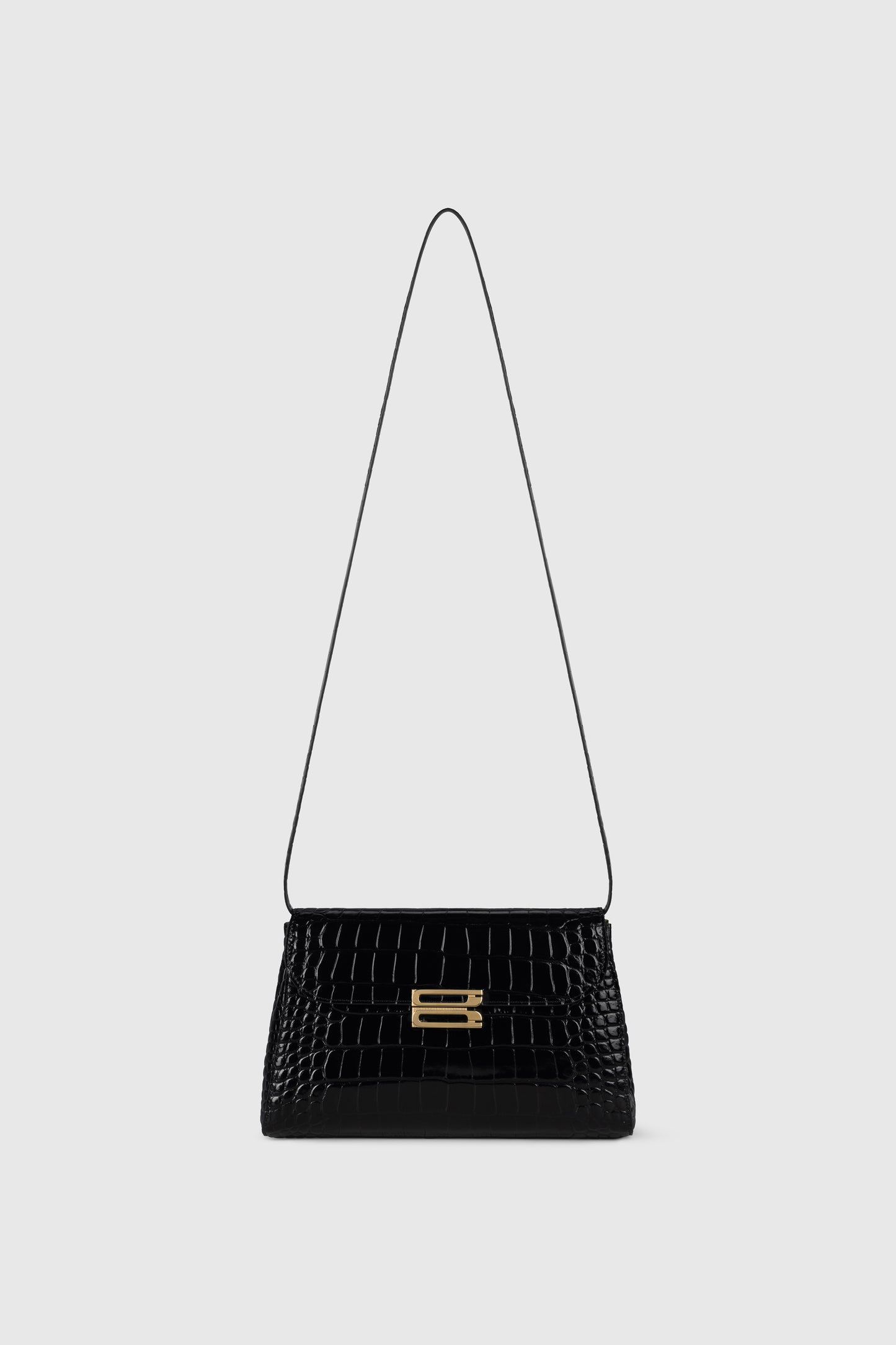 Dorian Trapeze Bag Croc Embossed Leather