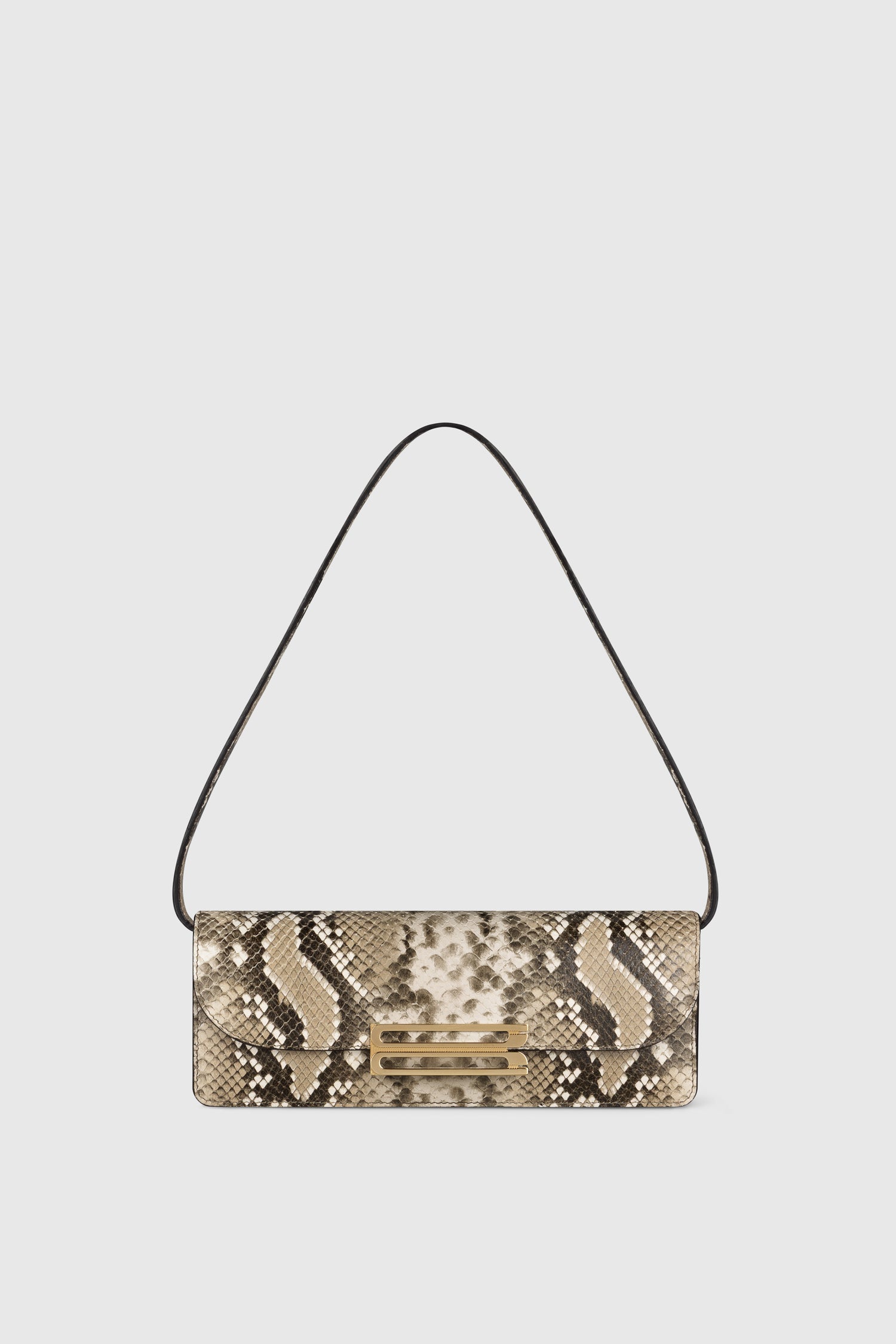 Dorian East-West Clutch Snake Print Leather
