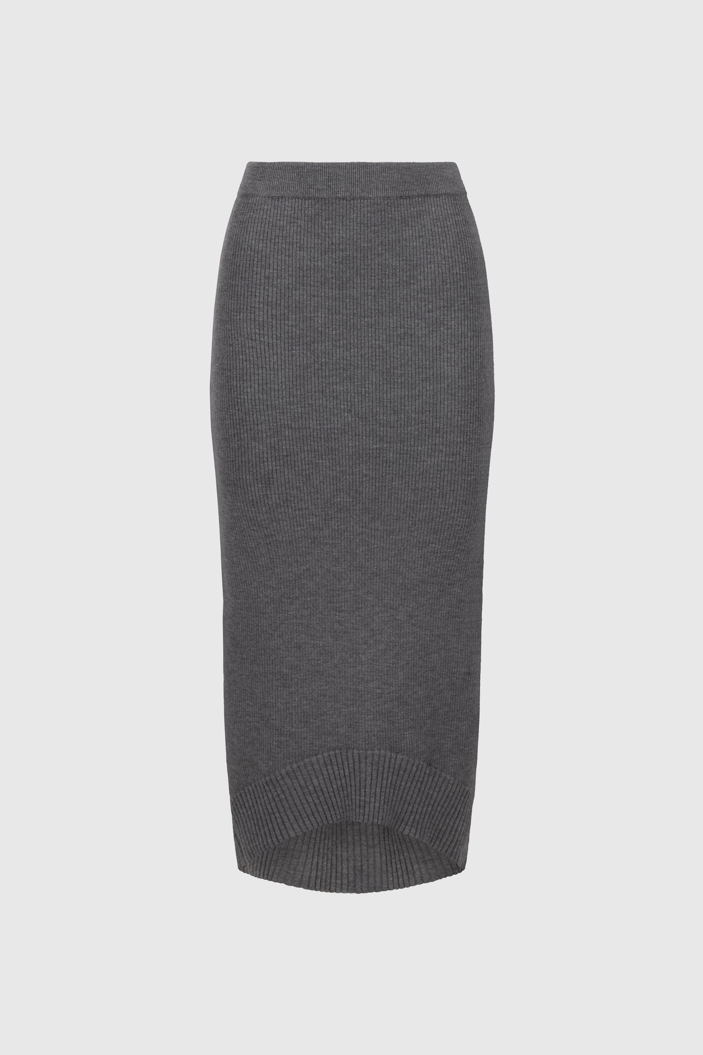 Fitted Skirt In Grey Melange