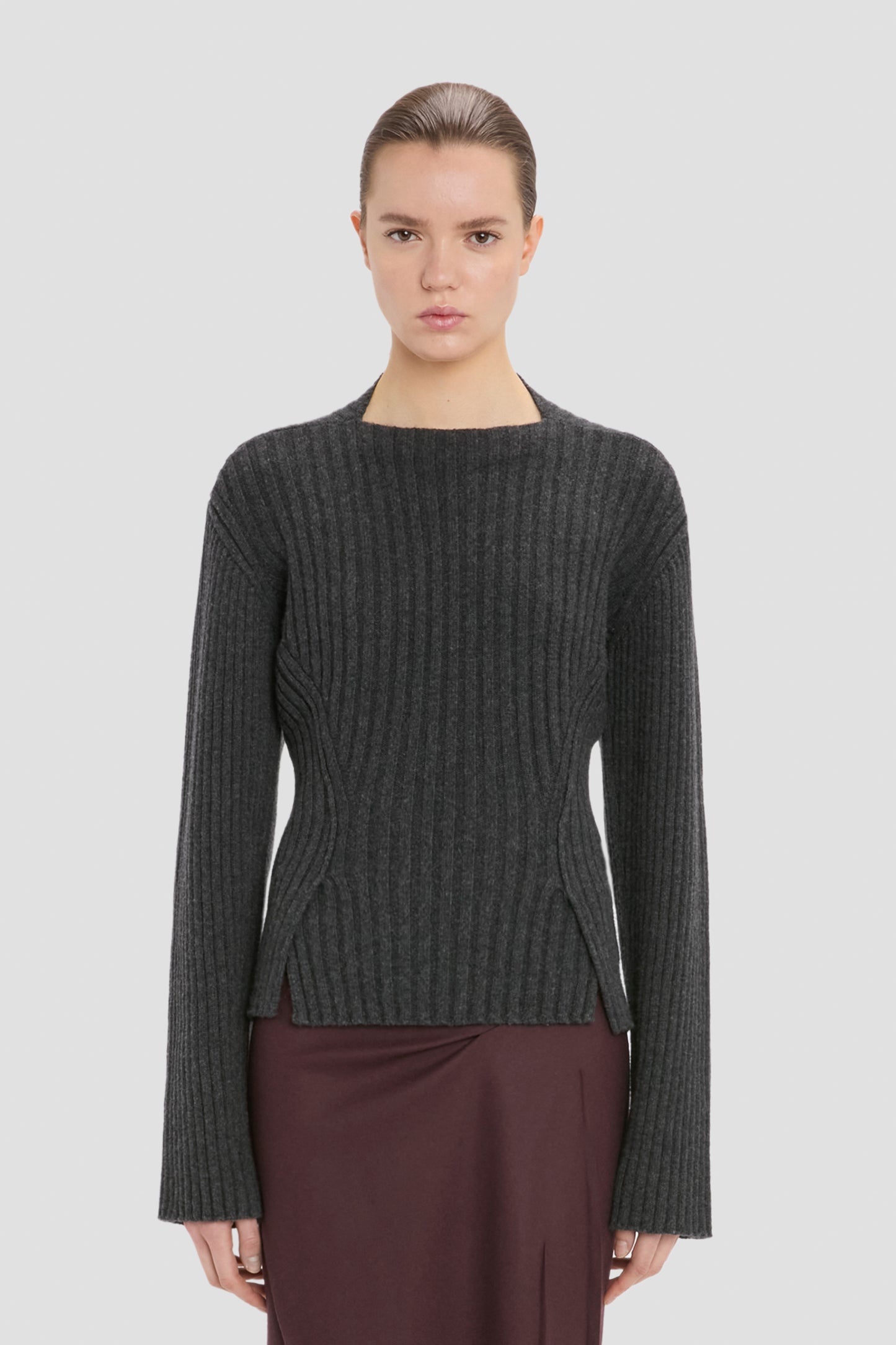 Rib Jumper In Ore Melange